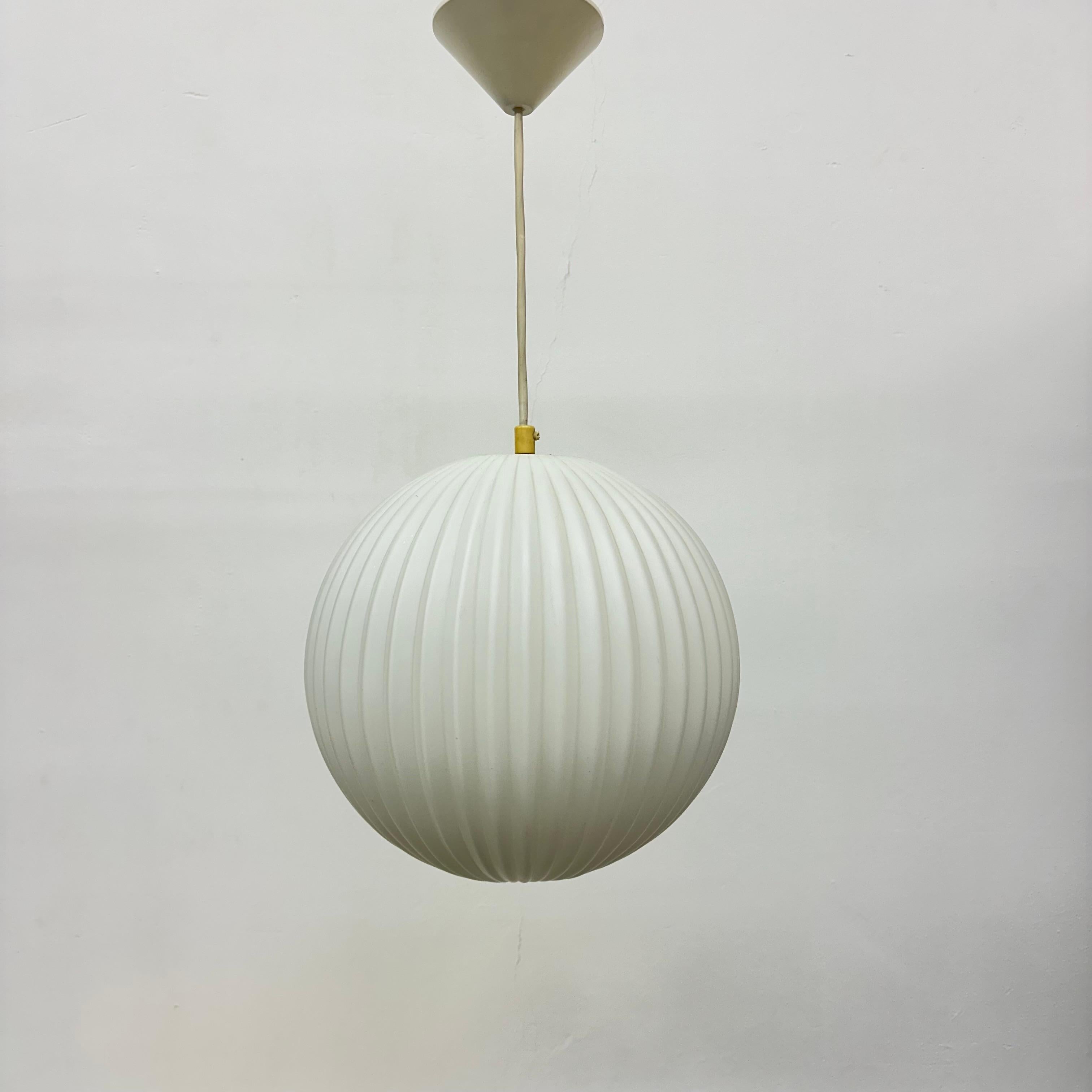 Mid-20th Century Rare Louis Kalff for Philips Opaline glass pendant light , 1960s For Sale