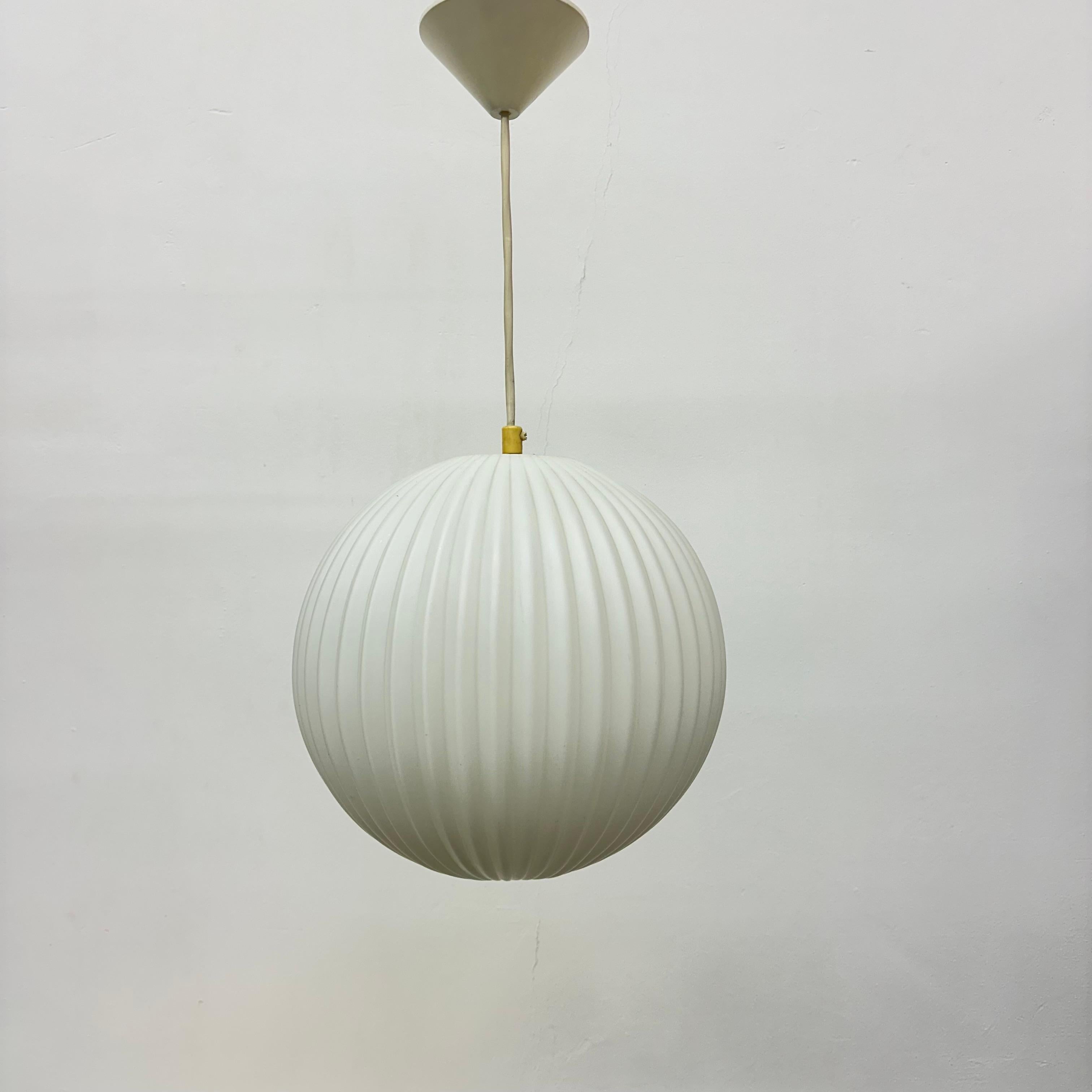 Rare Louis Kalff for Philips Opaline glass pendant light , 1960s For Sale 1
