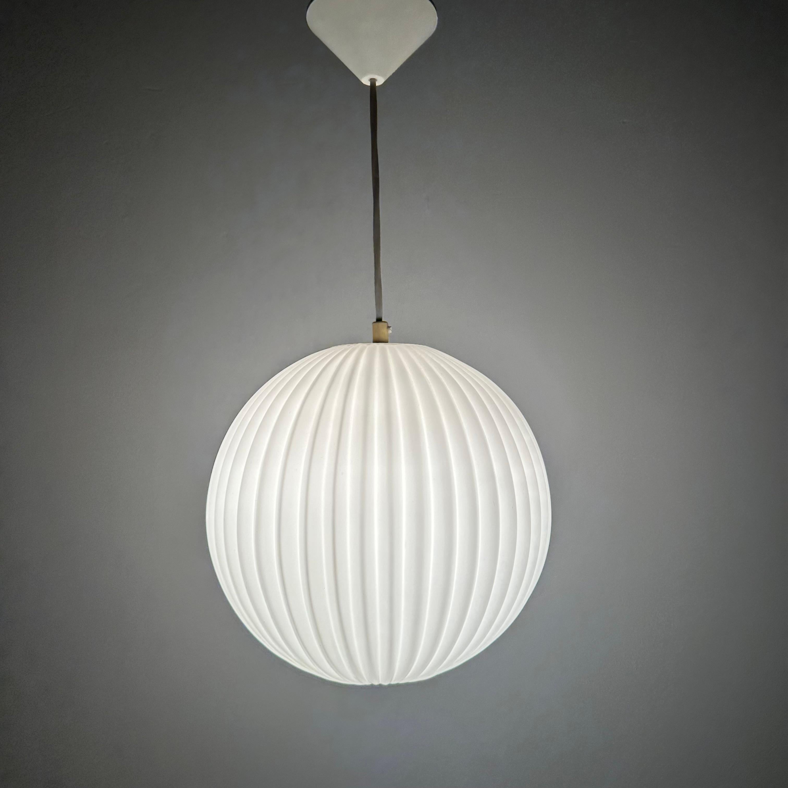 Rare Louis Kalff for Philips Opaline glass pendant light , 1960s For Sale 3