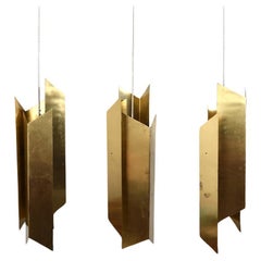 Rare Louis Poulsen Brass Hanging Lamps 1960s from the Bavnehøj Church Copenhagen
