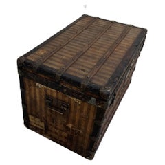 Rare Louis Vuitton 1870-1880's Striped Canvas Steamer Trunk