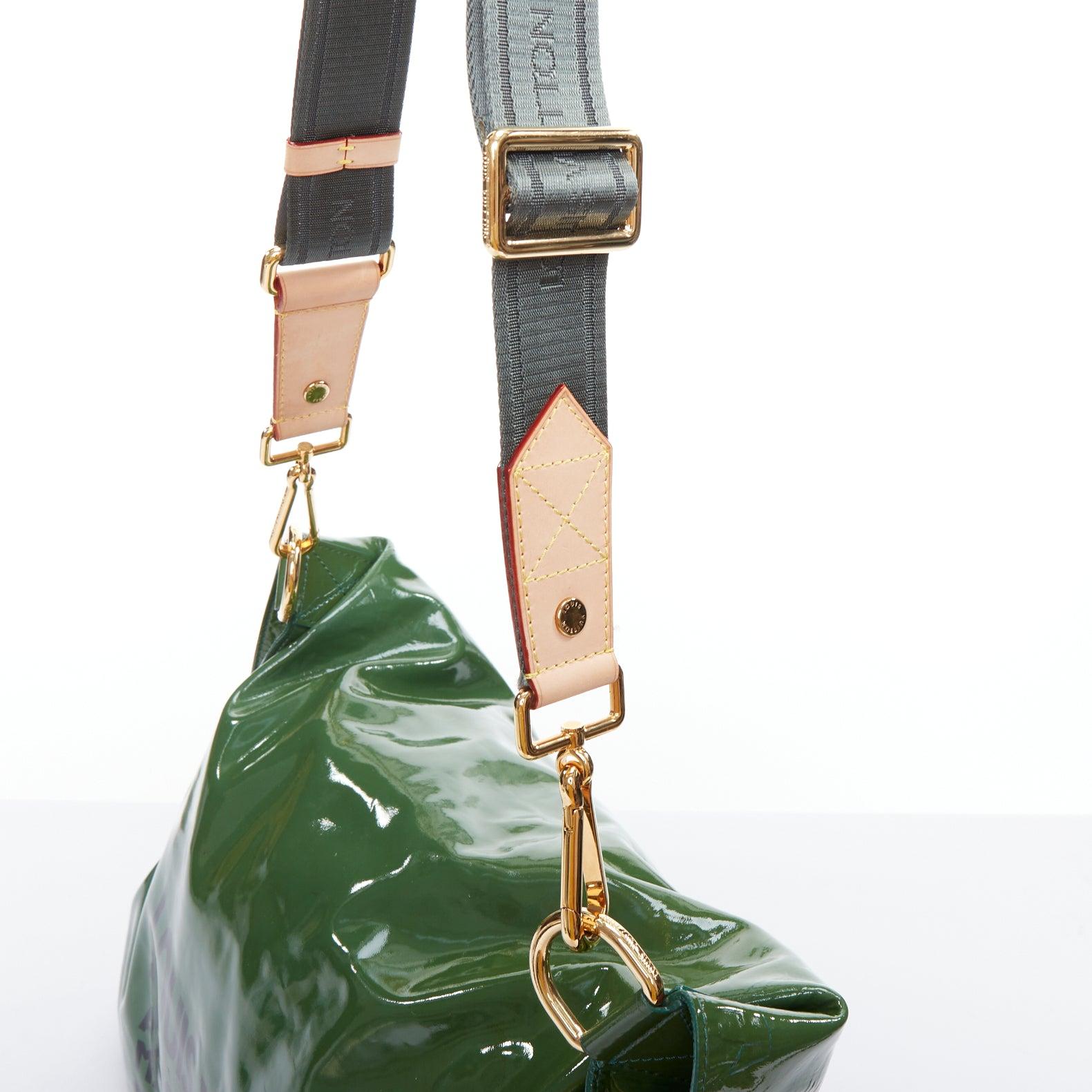 rare LOUIS VUITTON 2010 Raindrop Besace green PVC crossbody bag 3