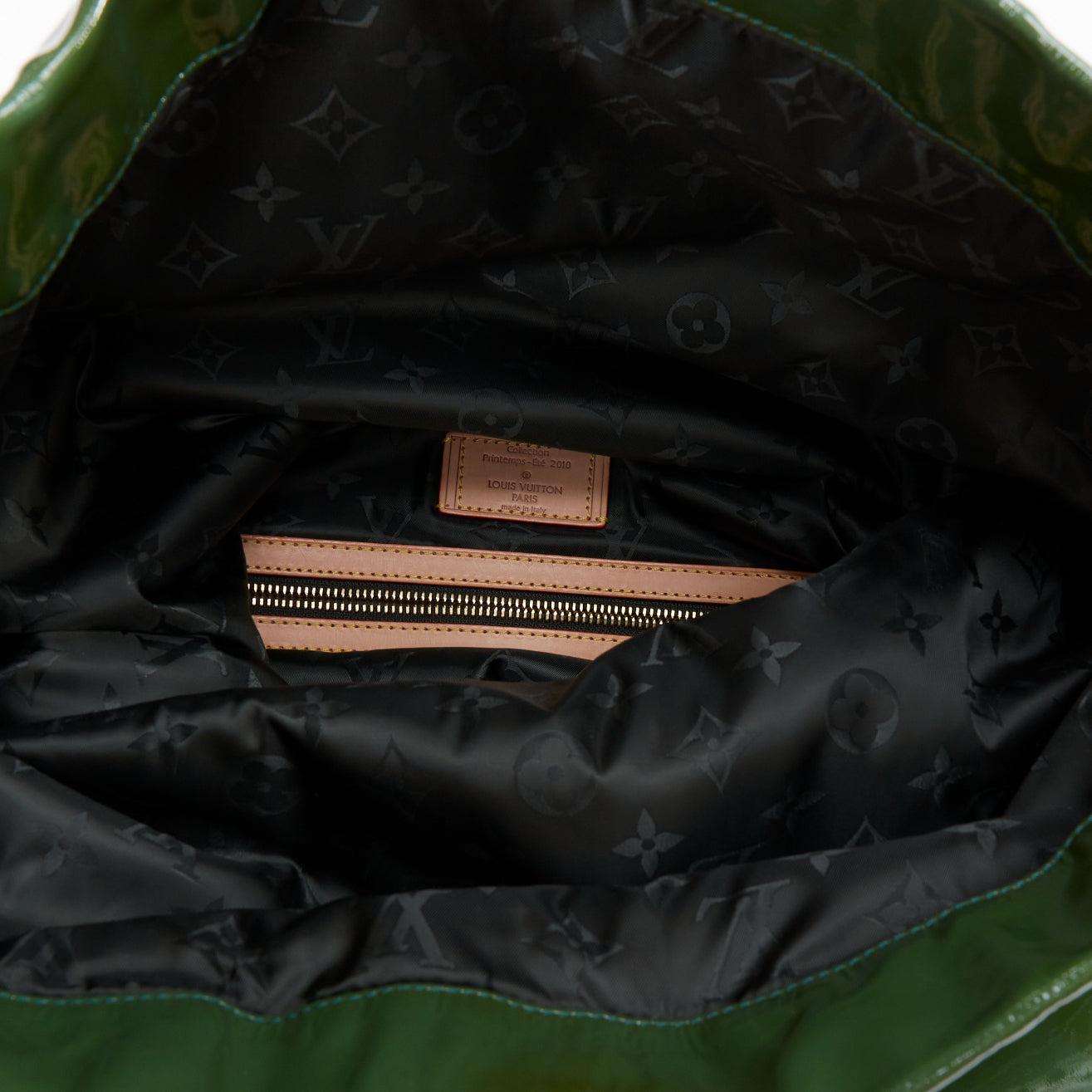 rare LOUIS VUITTON 2010 Raindrop Besace green PVC crossbody bag 4