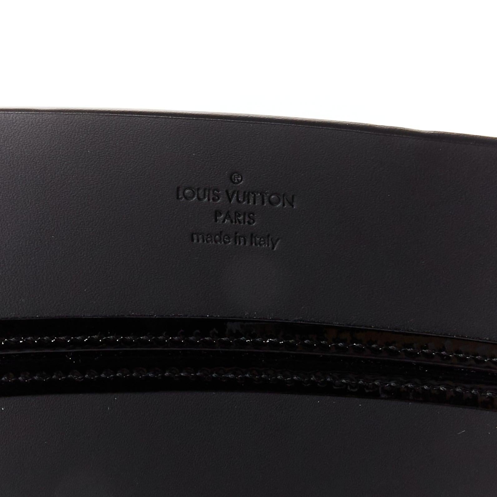 rare LOUIS VUITTON 2011 Runway Fetishes black patent peplum corset belt 85cm For Sale 3