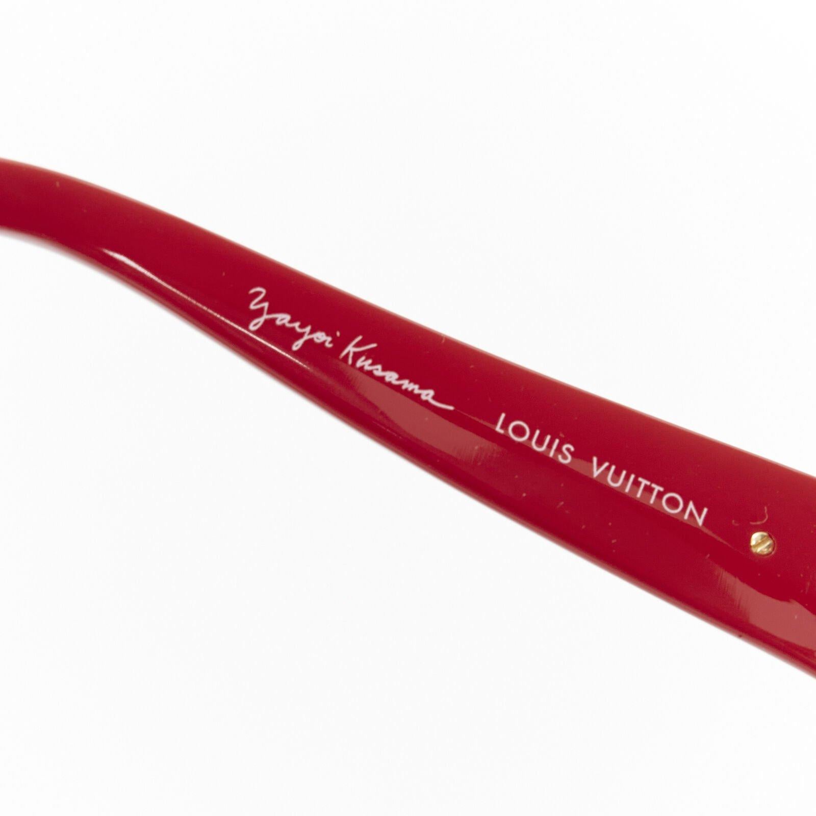 rare LOUIS VUITTON 2012 Kusama Vintage red white floral polka dots sunglasses For Sale 5