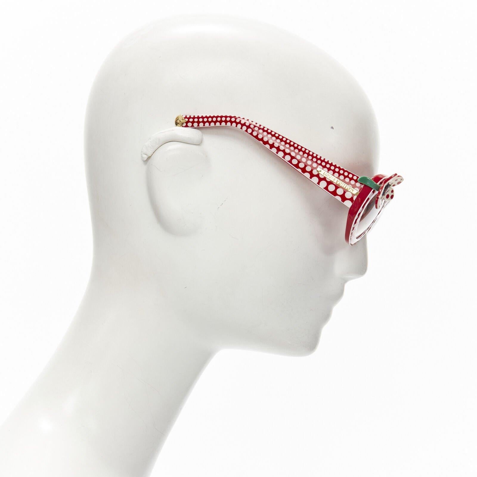 rare LOUIS VUITTON 2012 Kusama Vintage red white floral polka dots sunglasses In Good Condition For Sale In Hong Kong, NT