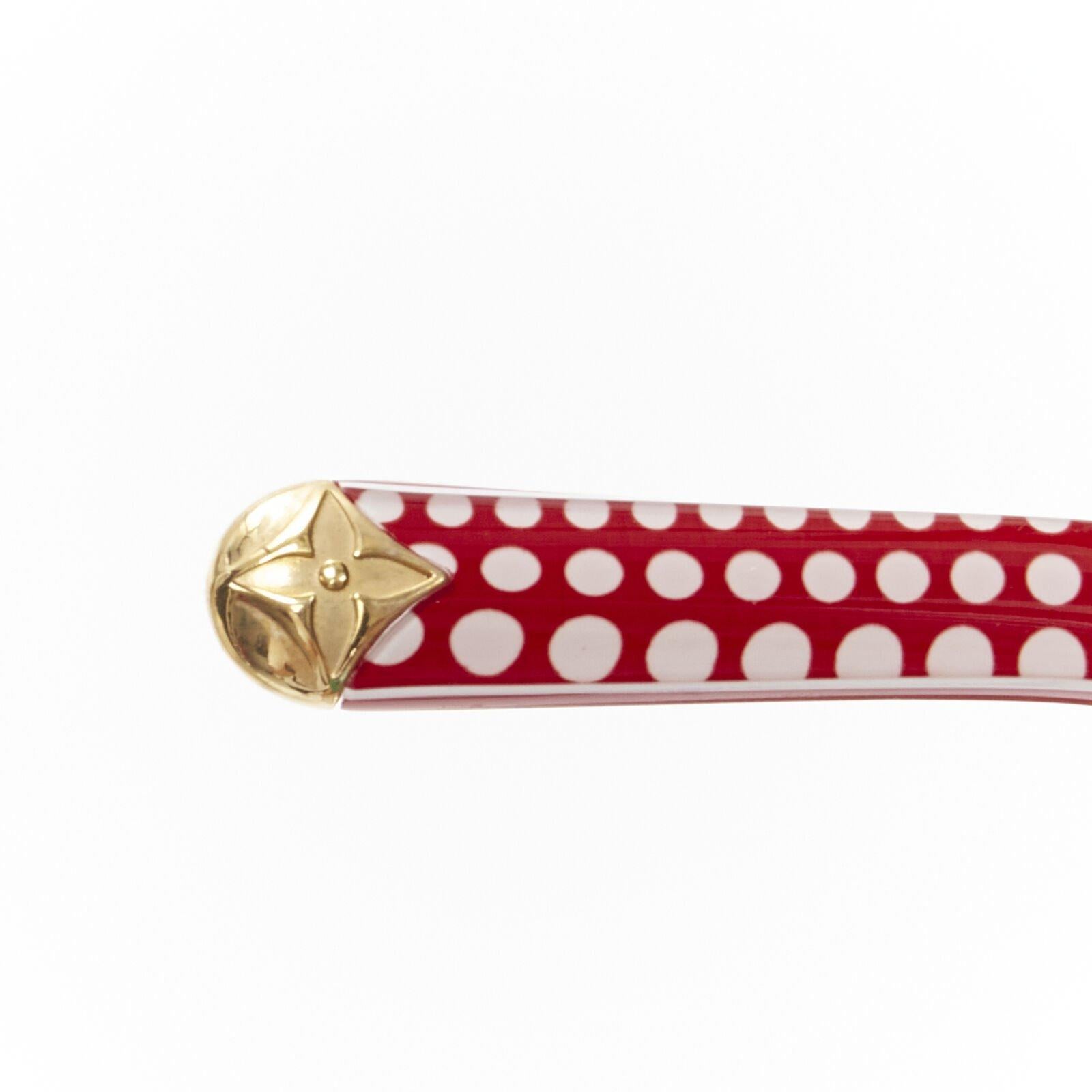 rare LOUIS VUITTON 2012 Kusama Vintage red white floral polka dots sunglasses For Sale 2