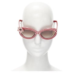 Seltene LOUIS VUITTON 2012 Kusama Vintage-Sonnenbrille mit rot-weißen floralen Tupfen