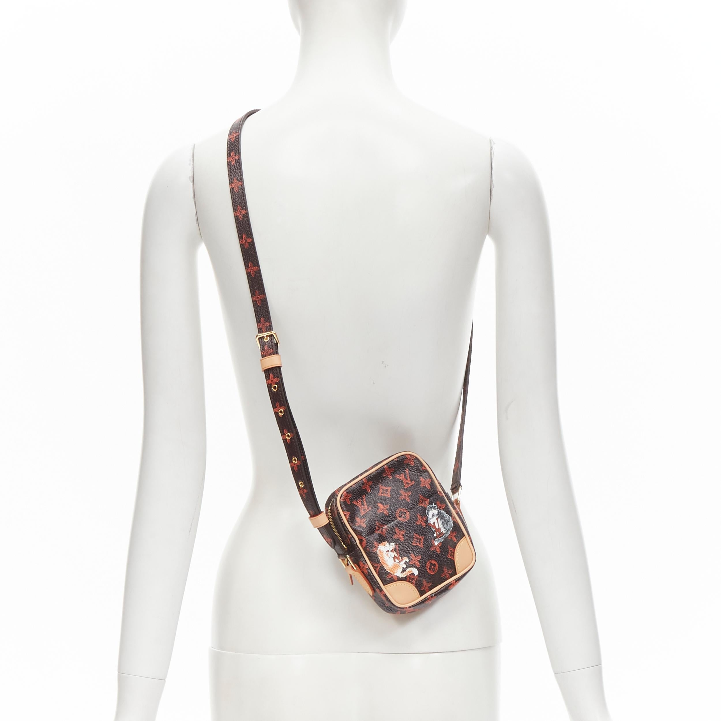 rare LOUIS VUITTON 2018 Runway Catogram Paname PM monogram crossbody camera bag 
Reference: ANWU/A00060 
Brand: Louis Vuitton 
Designer: Nicolas Gheesquiere 
Model: Paname PM 
Collection: Catogram 
Material: Canvas 
Color: Black 
Pattern: Cat
