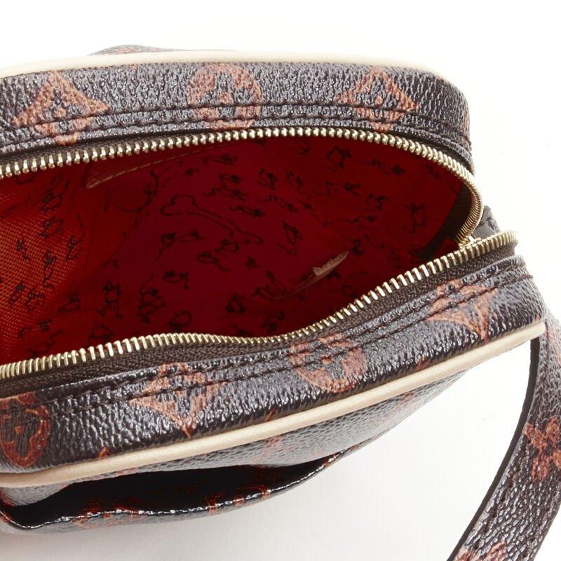 rare LOUIS VUITTON 2018 Runway Catogram Paname PM monogram crossbody camera bag For Sale 4