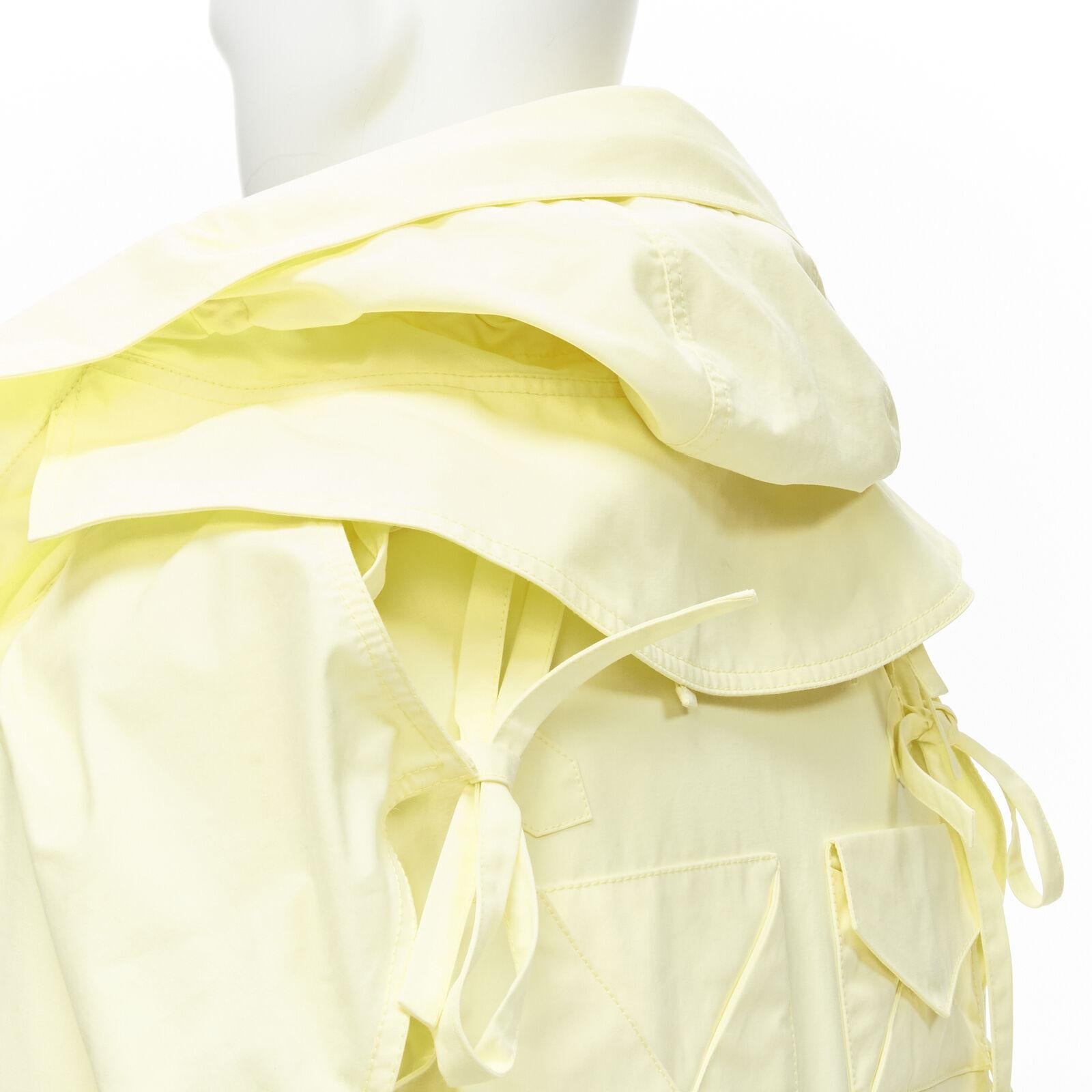 Seltene gelbe LOUIS VUITTON 2020 Laufsteg-Parkettjacke mit abnehmbaren Krawattenärmeln FR46 S im Angebot 5