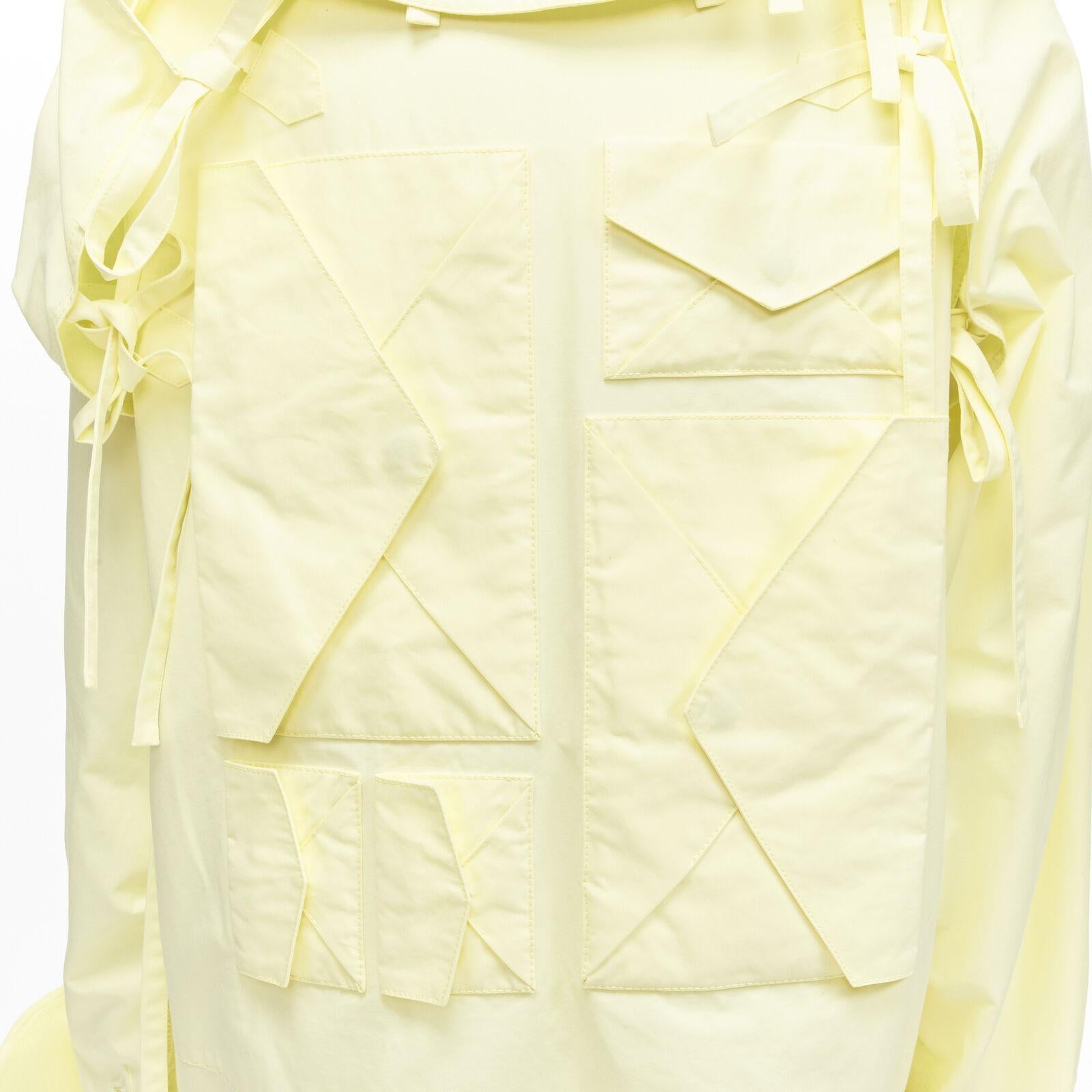 rare LOUIS VUITTON 2020 Runway yellow detachable tie sleeves parka jacket FR46 S For Sale 4