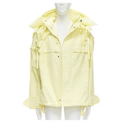 raro LOUIS VUITTON 2020 Runway giallo maniche a cravatta staccabili giacca parka FR46 S
