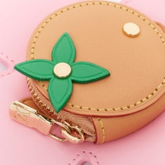 rare LOUIS VUITTON 2023 Vivienne Holidays pink flower coin pouch bag charm
