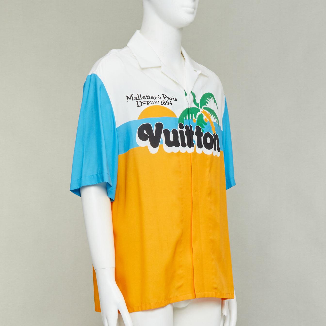 raro LOUIS VUITTON 2024 VIP Gift LVers Limited Edition lyocell bowling shirt L Naranja en venta