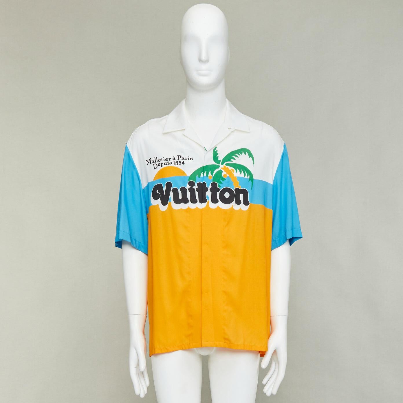 raro LOUIS VUITTON 2024 VIP Gift LVers Limited Edition lyocell bowling shirt L en venta 4