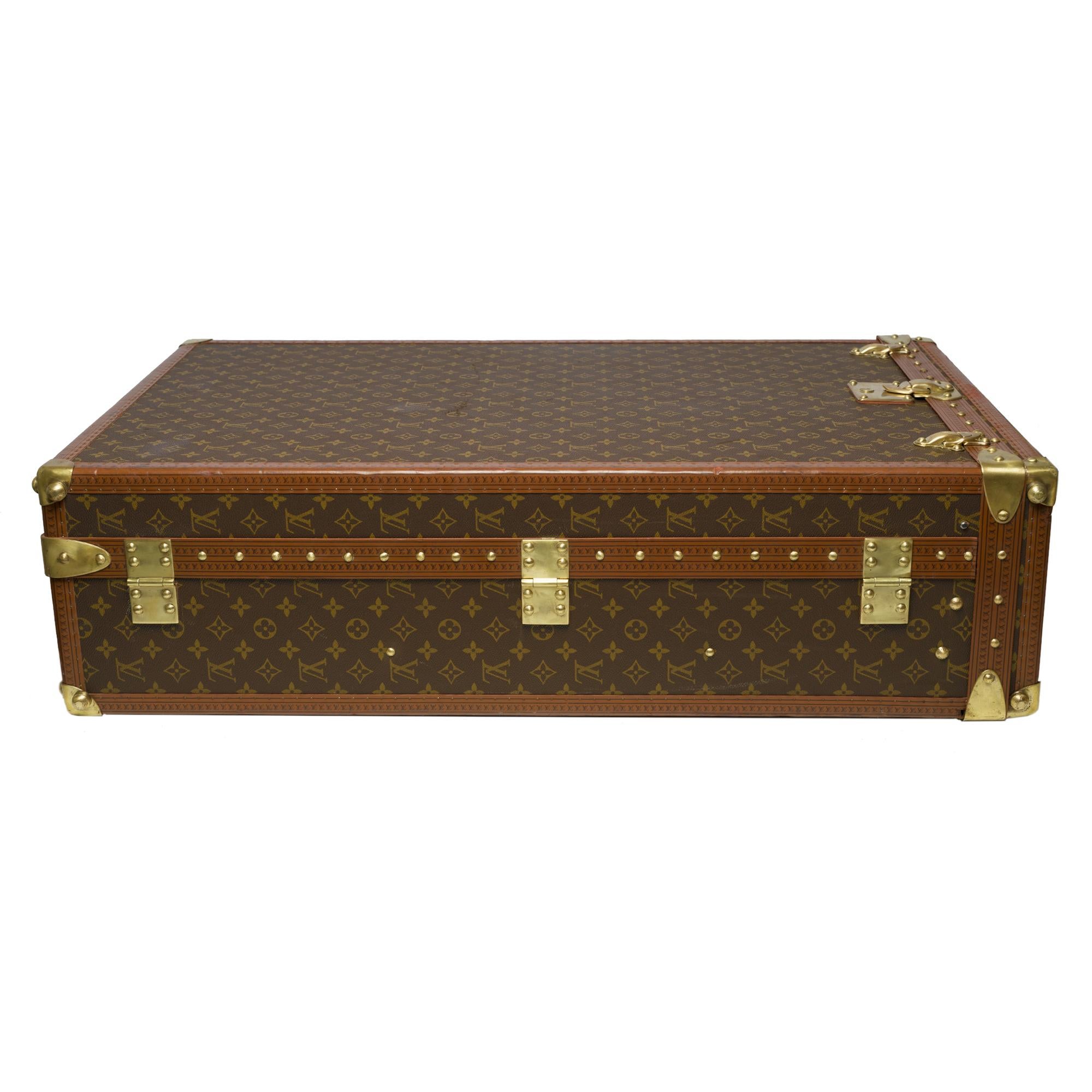 RARE Louis Vuitton 48h Vertical Wardrobe Trunk in brown canvas circa 1980 7