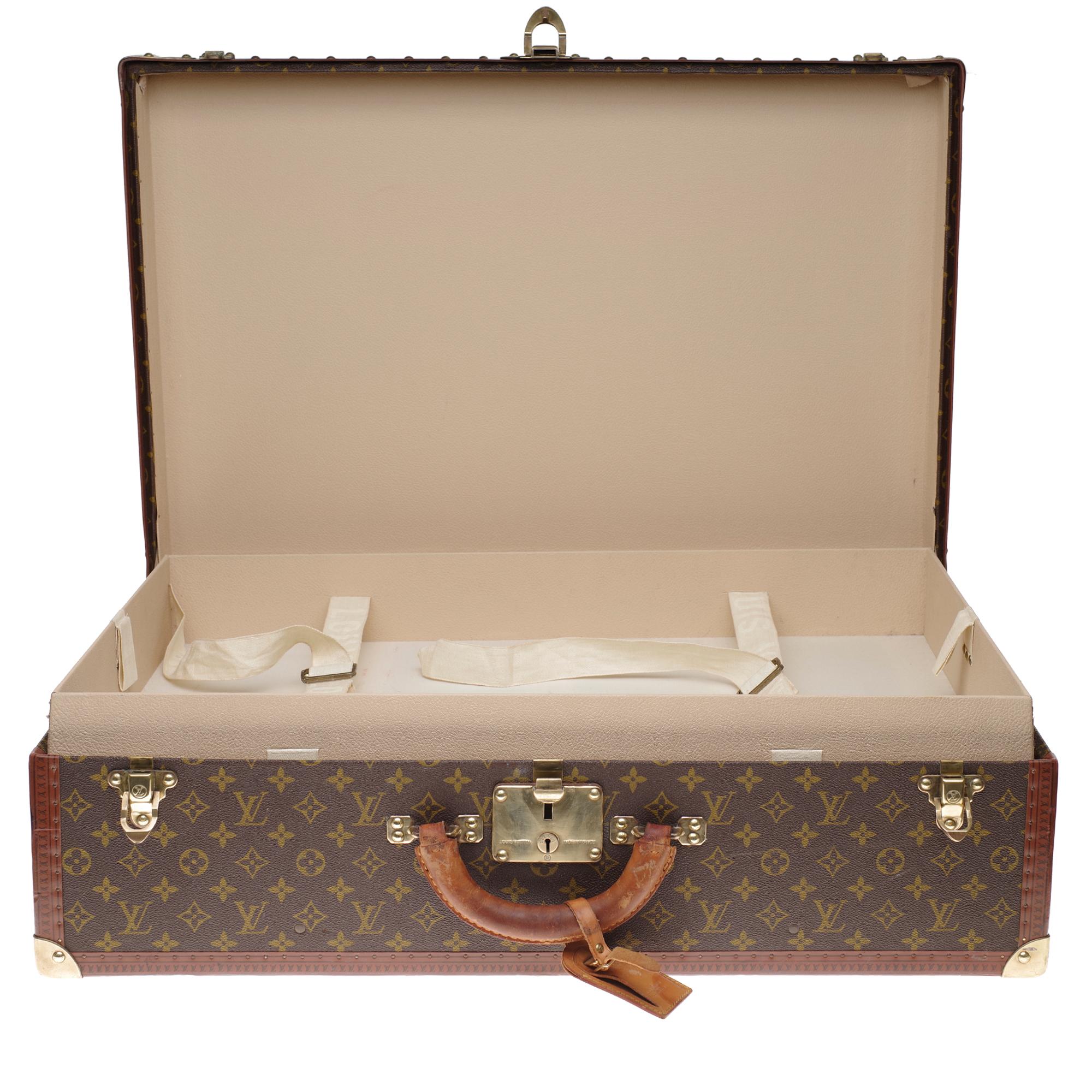 Rare Louis Vuitton 70 Suitcase in brown monogram canvas 9