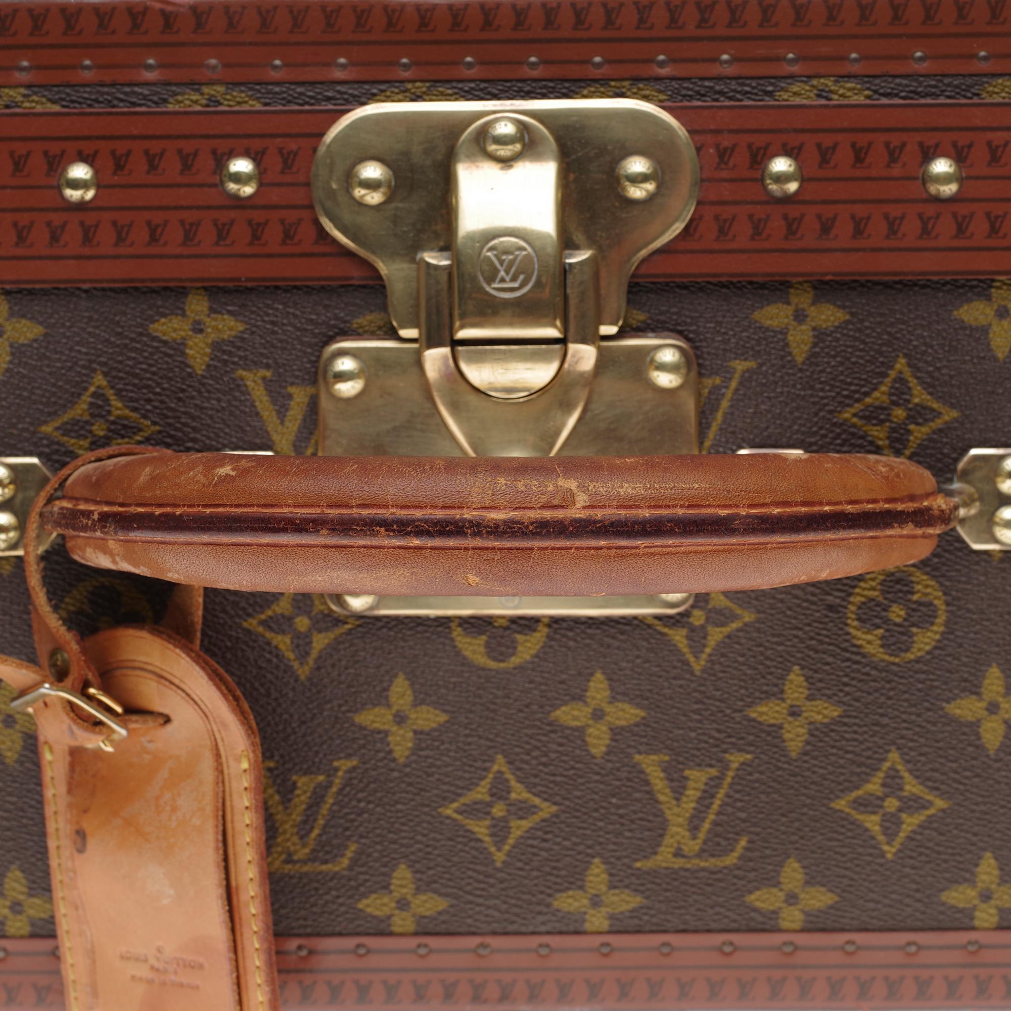 Rare Louis Vuitton 70 Suitcase in brown monogram canvas 10