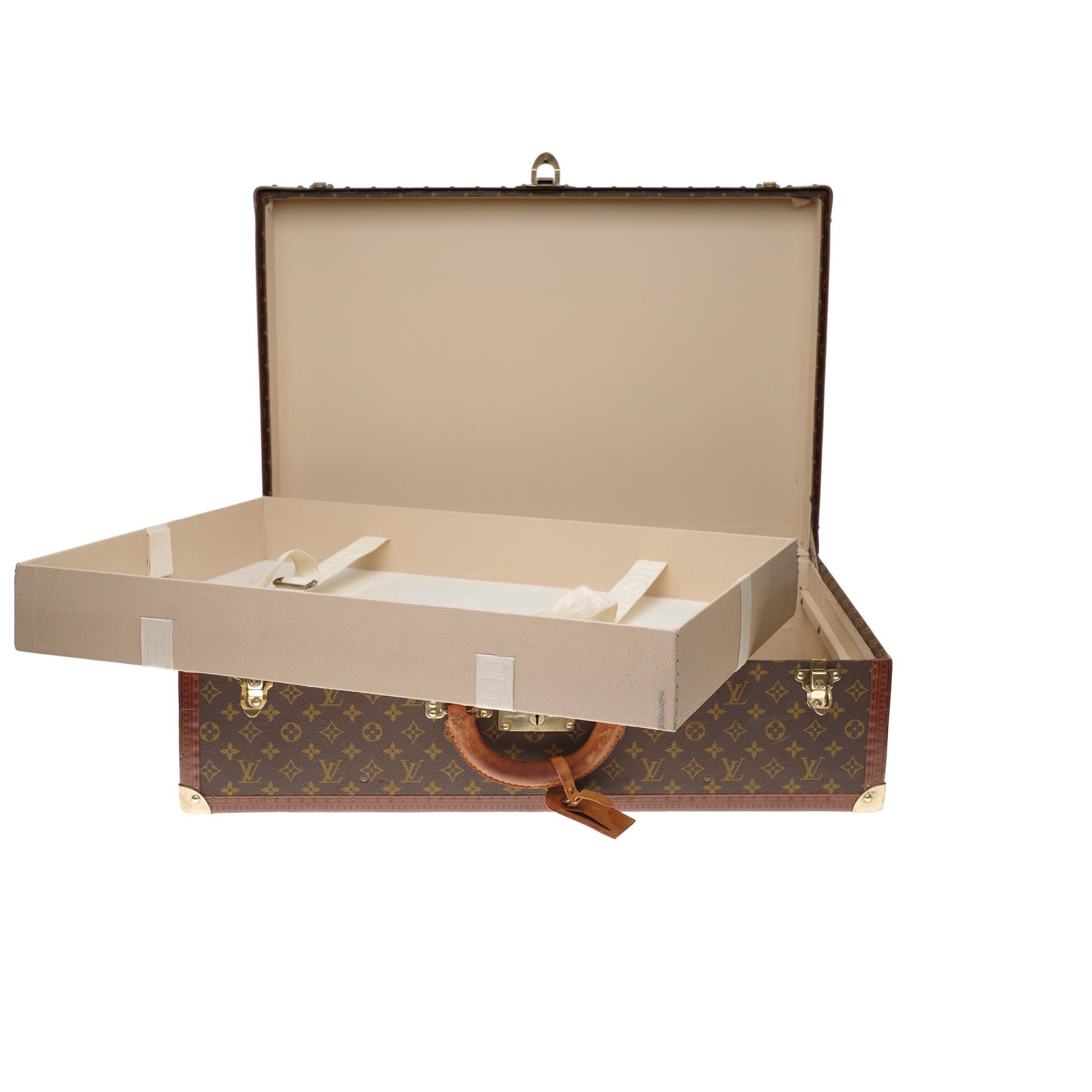 Rare Louis Vuitton 70 Suitcase in brown monogram canvas 13