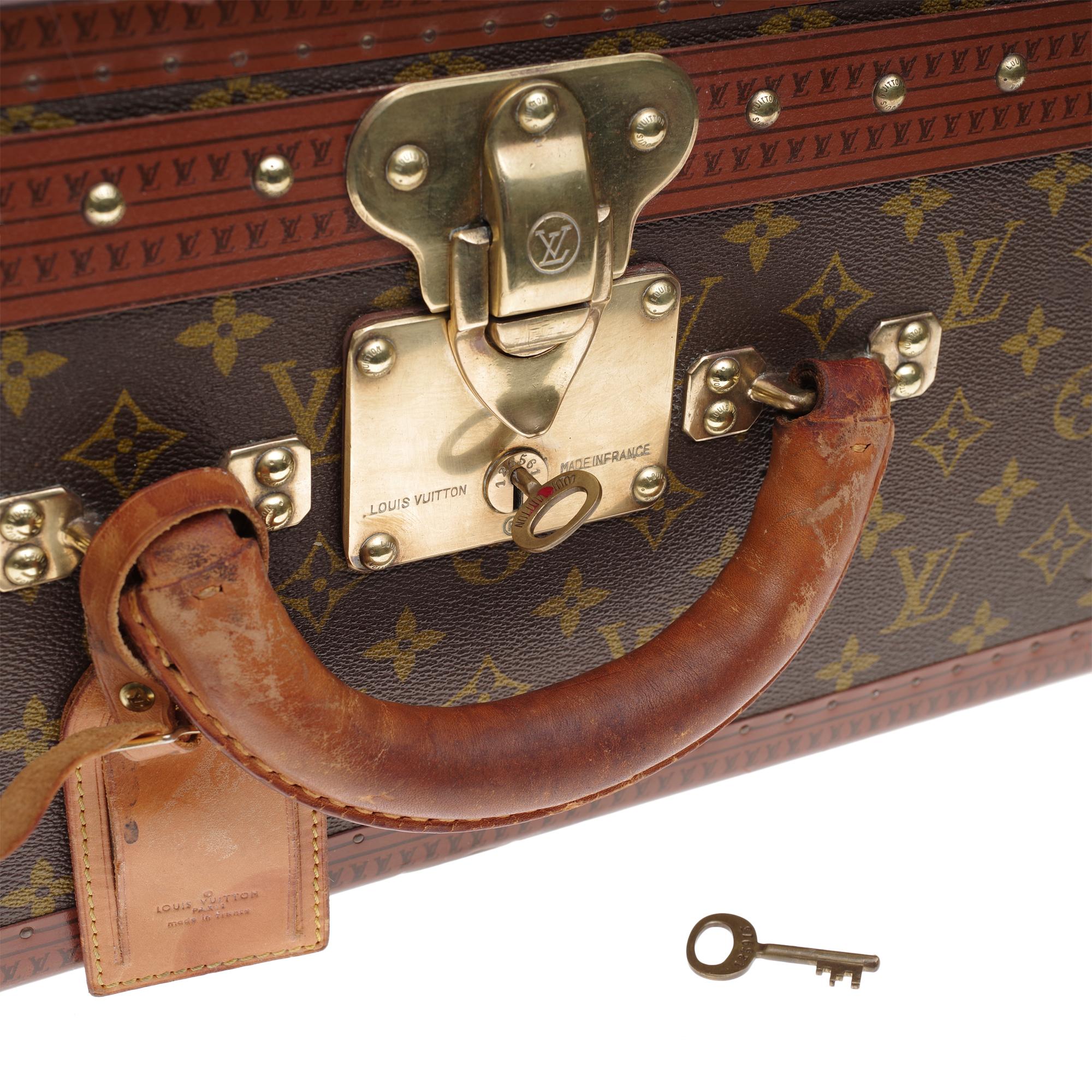 Rare Louis Vuitton 70 Suitcase in brown monogram canvas 4
