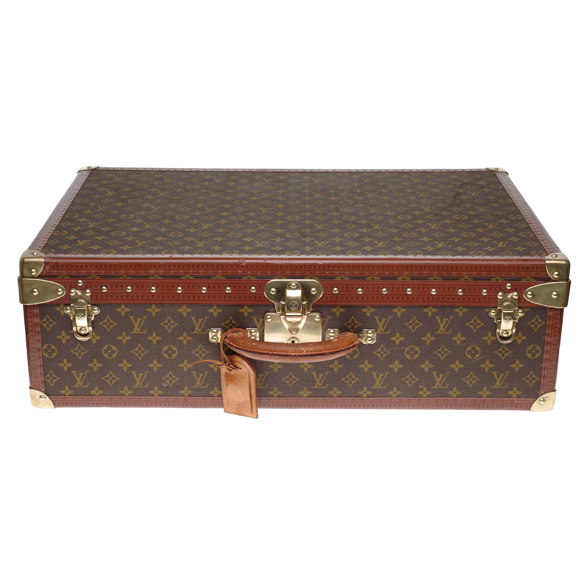 Rare Louis Vuitton 70 Suitcase in brown monogram canvas
