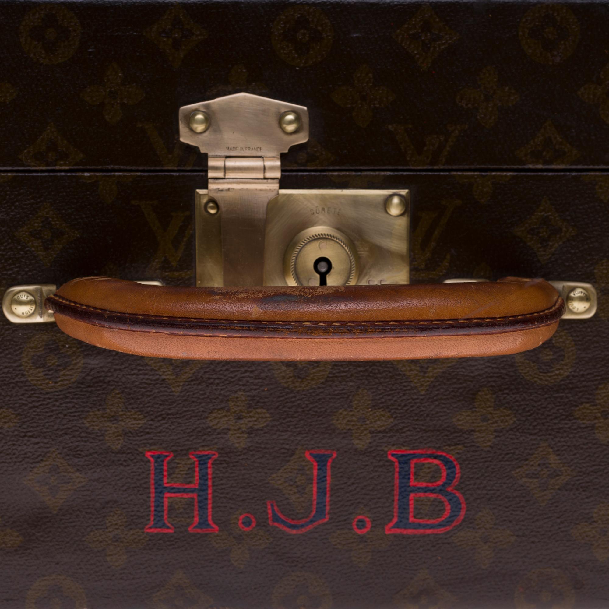 Rare Louis Vuitton 75 Suitcase in brown monogram canvas 6