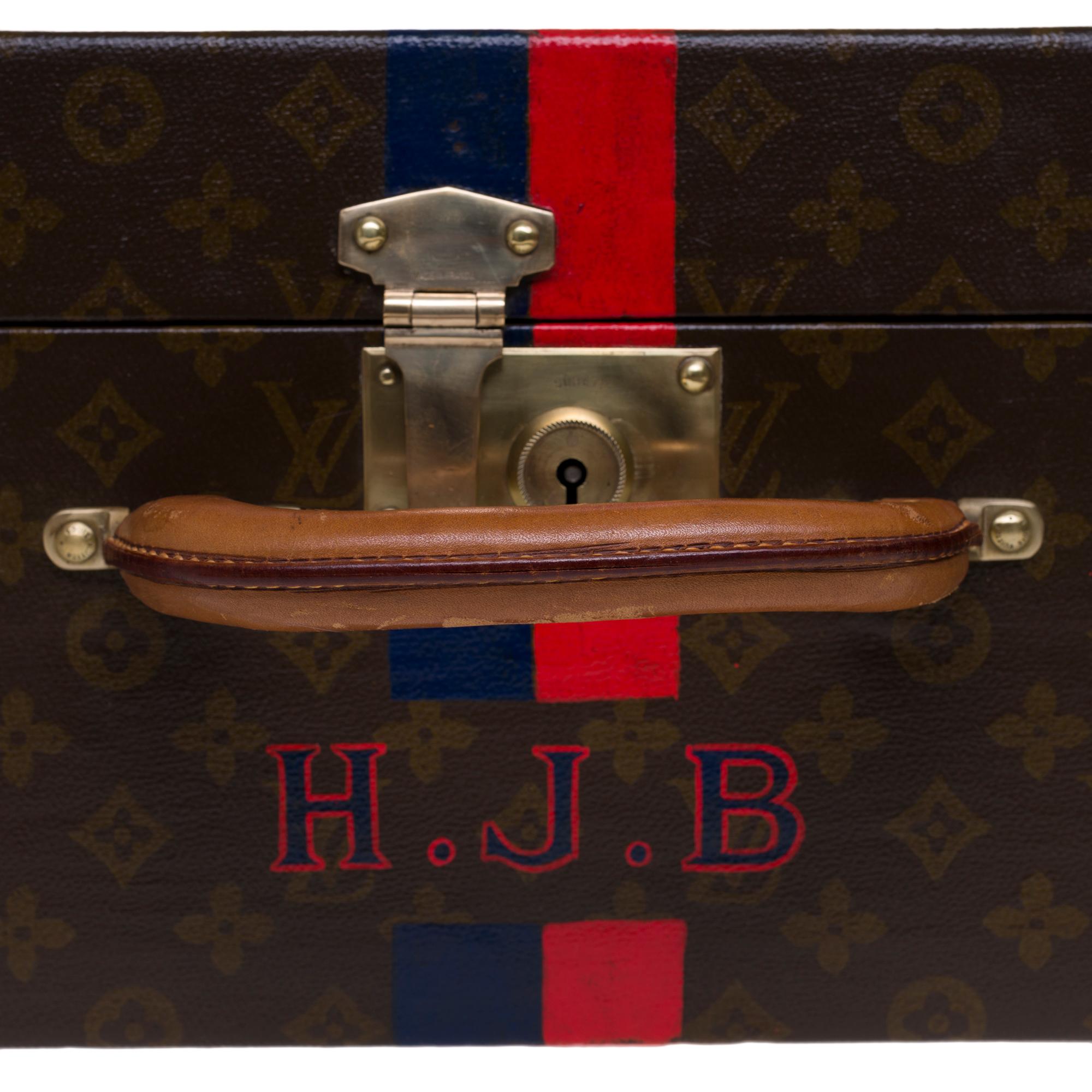 Rare Louis Vuitton 75 Suitcase in brown monogram canvas 7