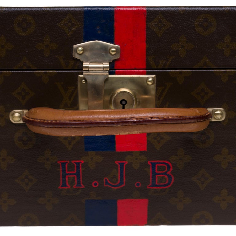Rare Louis Vuitton 75 Suitcase in brown monogram canvas For Sale 7