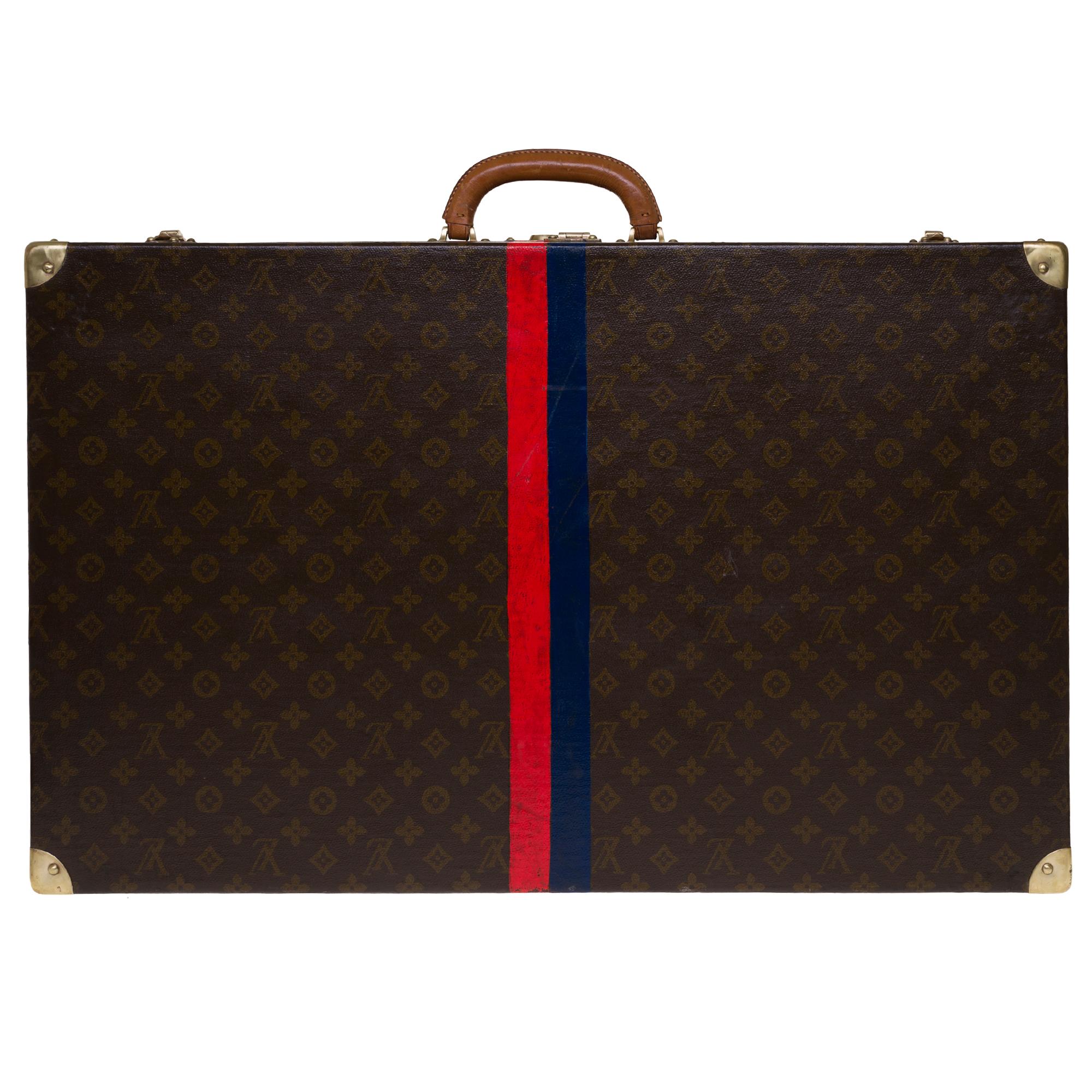 Rare Louis Vuitton 75 Suitcase in brown monogram canvas In Good Condition In Paris, IDF