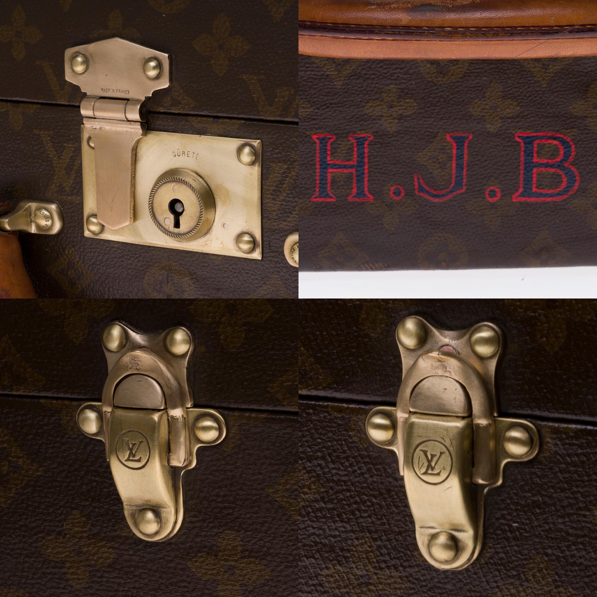 Rare Louis Vuitton 75 Suitcase in brown monogram canvas 2