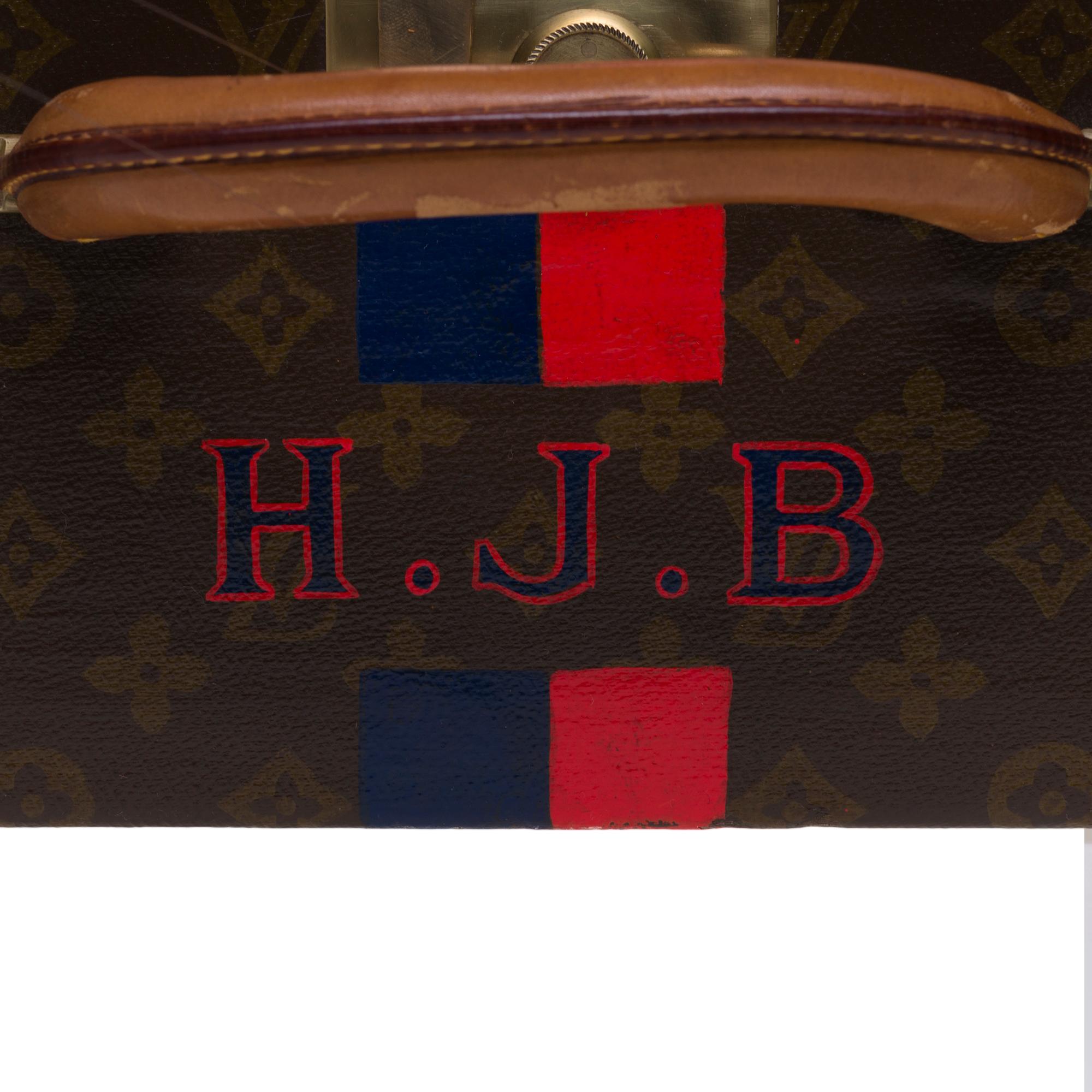 Rare Louis Vuitton 75 Suitcase in brown monogram canvas 2