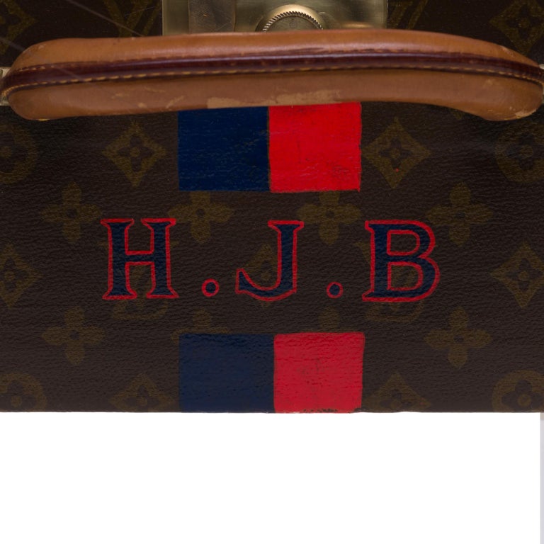 Rare Louis Vuitton 75 Suitcase in brown monogram canvas For Sale 2