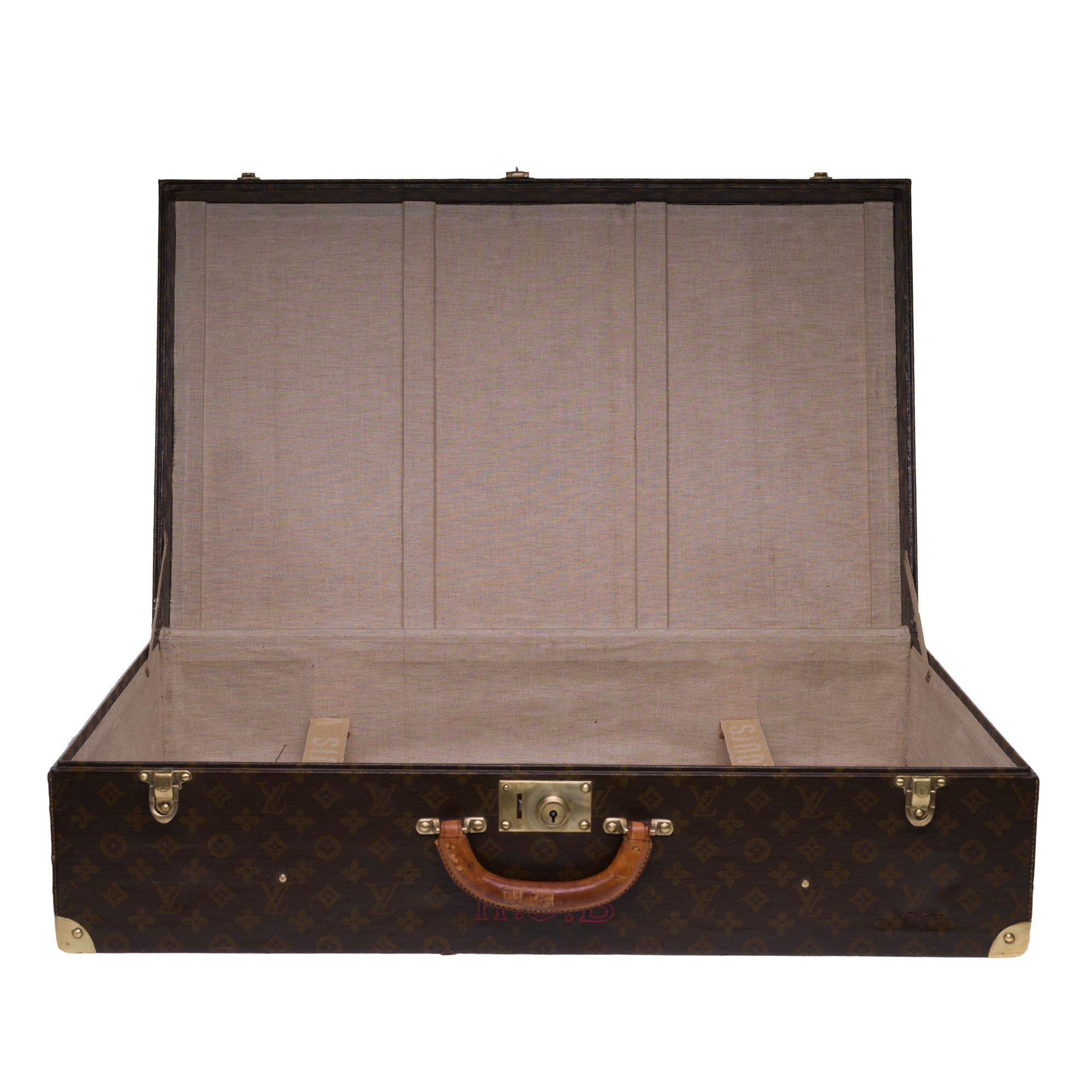Rare Louis Vuitton 75 Suitcase in brown monogram canvas 4