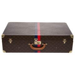 Used Rare Louis Vuitton 75 Suitcase in brown monogram canvas