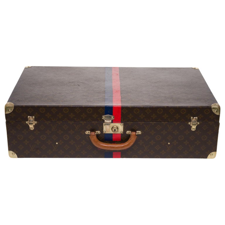 Rare Louis Vuitton 75 Suitcase in brown monogram canvas For Sale