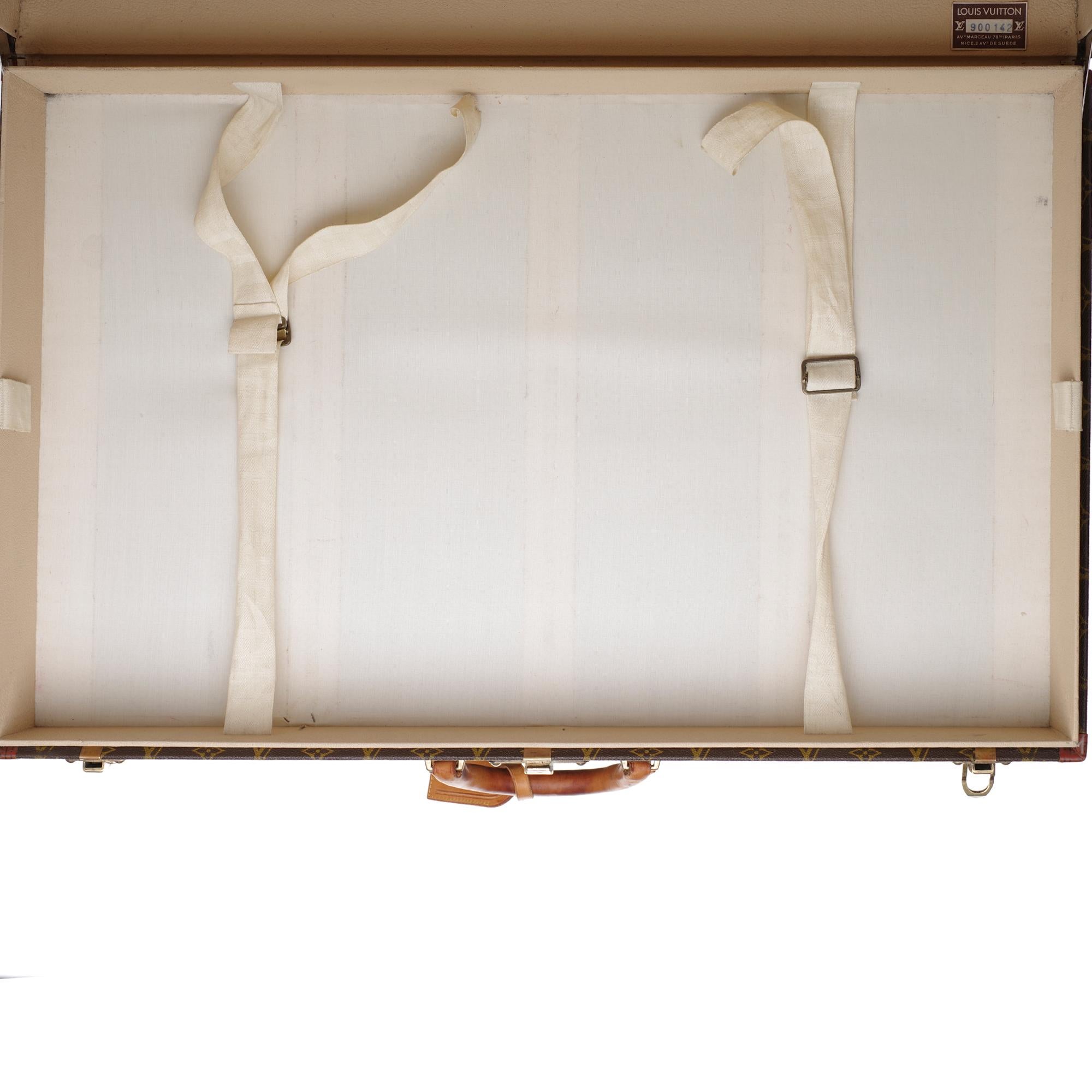 Rare Louis Vuitton 80 Suitcase in brown monogram canvas 6
