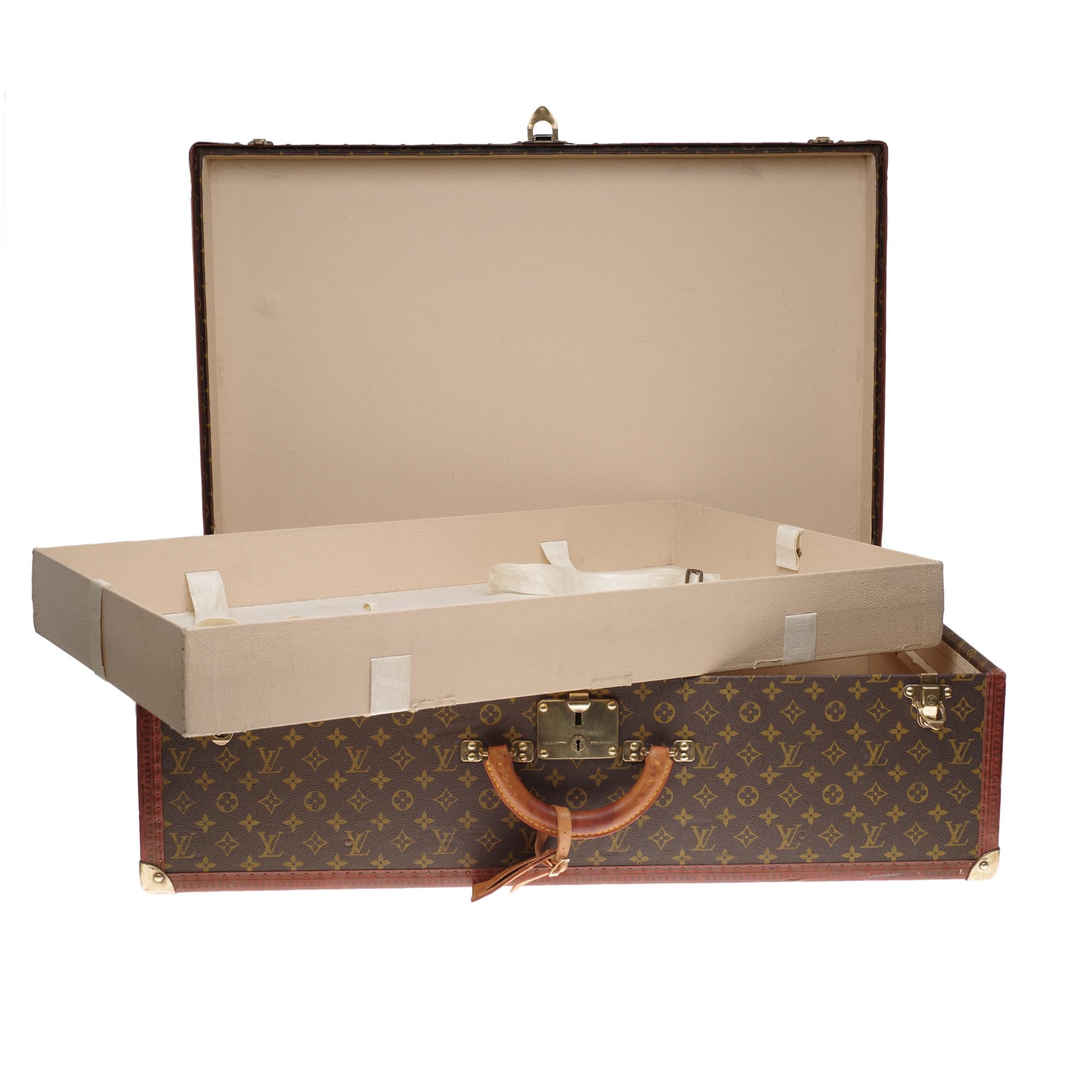 Rare Louis Vuitton 80 Suitcase in brown monogram canvas 11