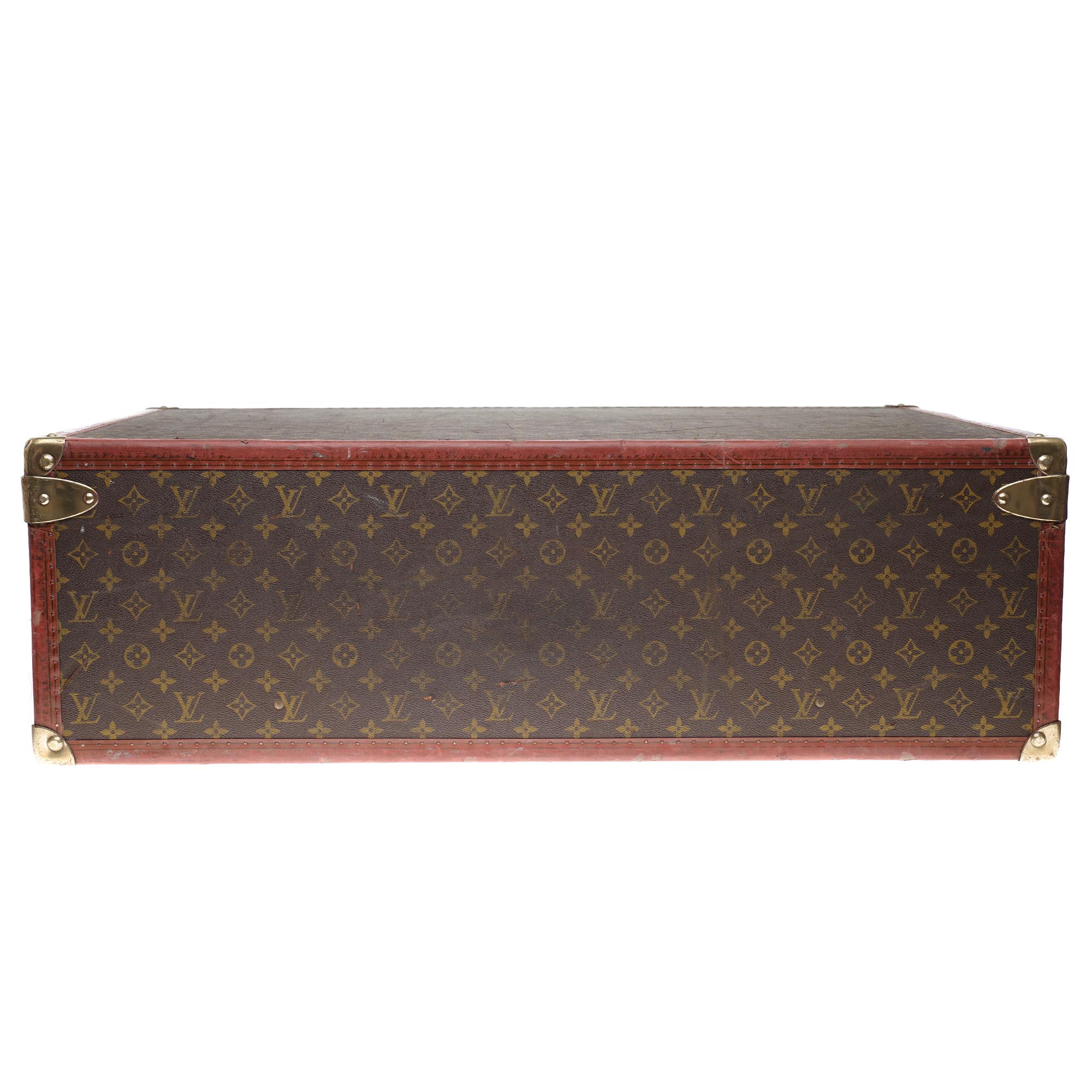 Brown Rare Louis Vuitton 80 Suitcase in brown monogram canvas