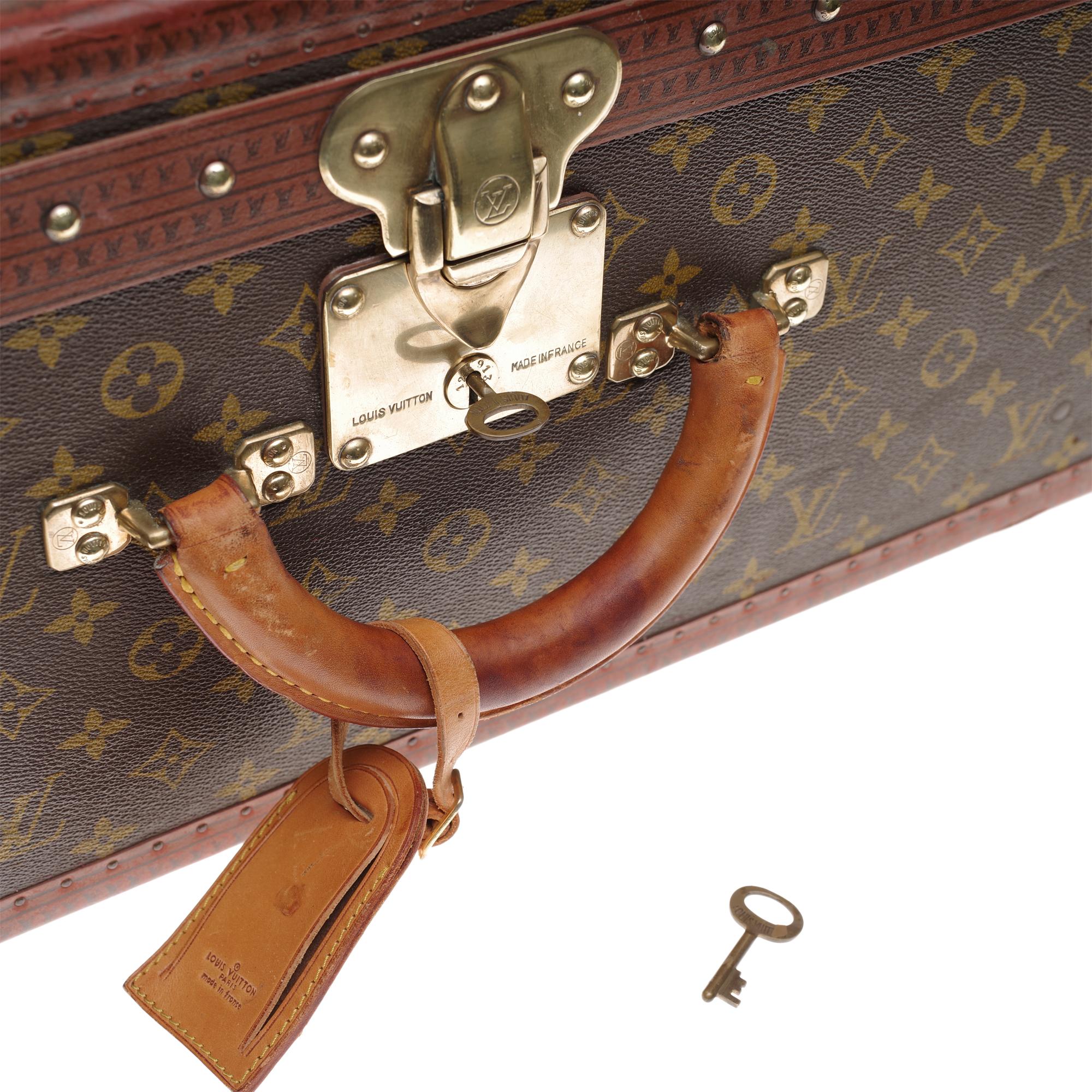 Rare Louis Vuitton 80 Suitcase in brown monogram canvas 3