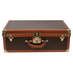 Antique Rare Louis Vuitton Alzer 60cm Suitcase in brown monogram canvas