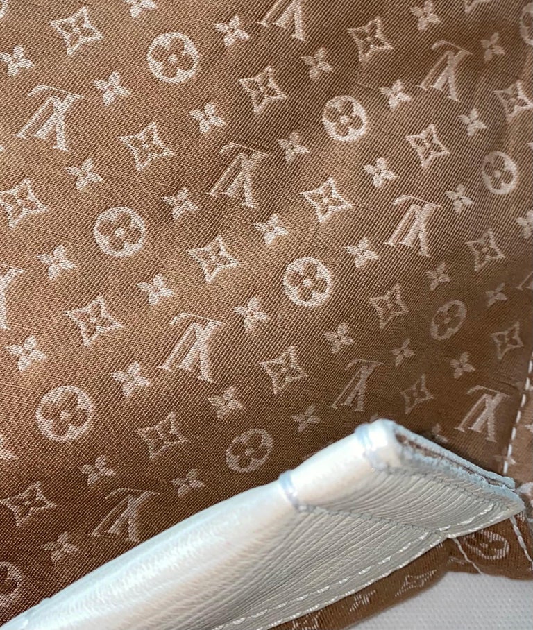 Rare Louis Vuitton Beige Monogram Canvas LV Logo Printed Shoulder Tote Bag