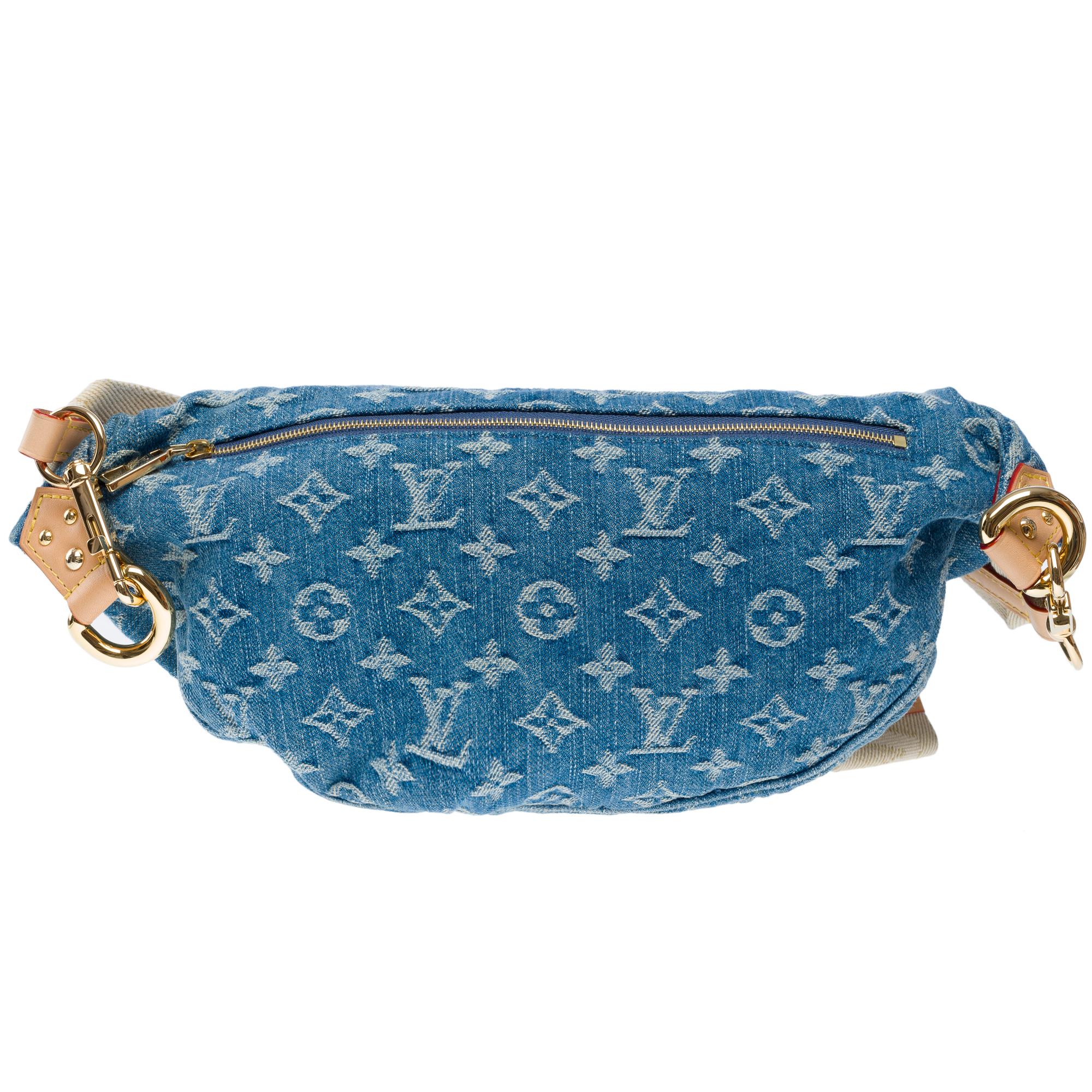 Blue Rare Louis Vuitton Bumbag shoulder/belt bag in blue monogram Denim, GHW For Sale