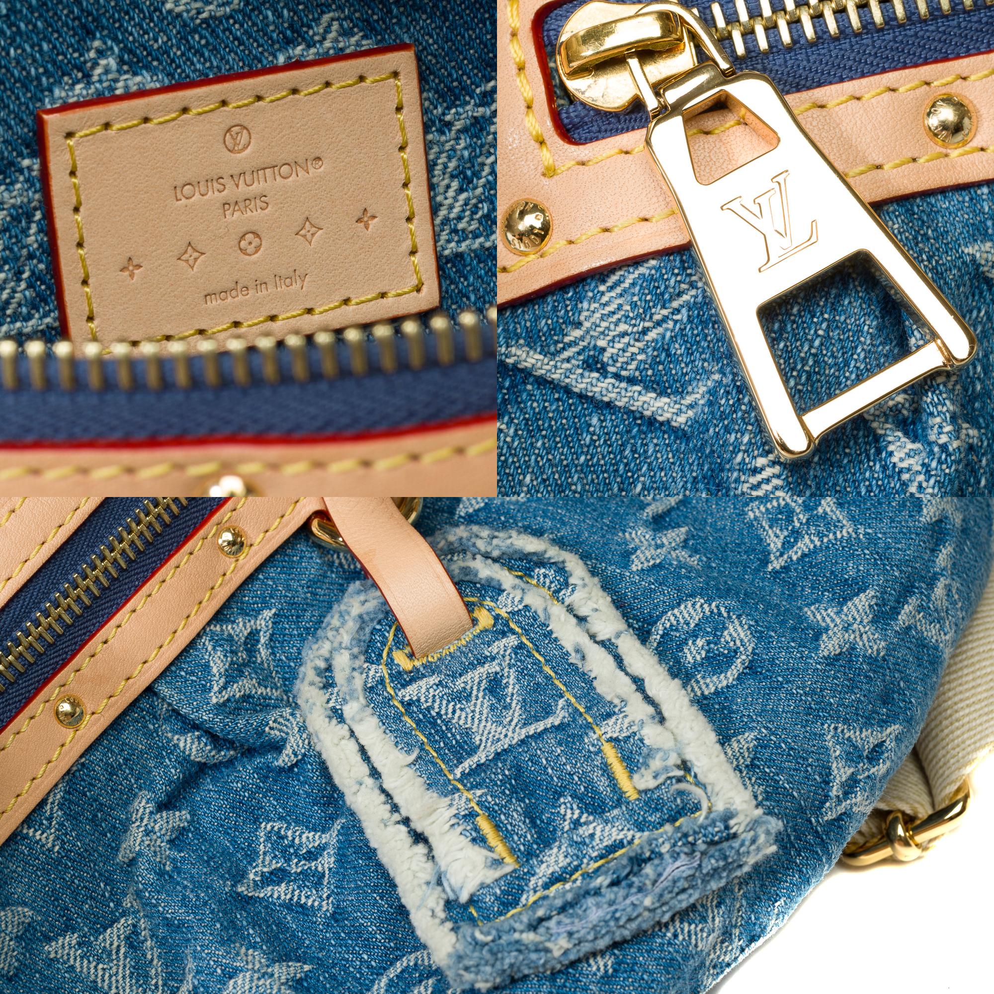 Rare Louis Vuitton Bumbag shoulder/belt bag in blue monogram Denim, GHW For Sale 1