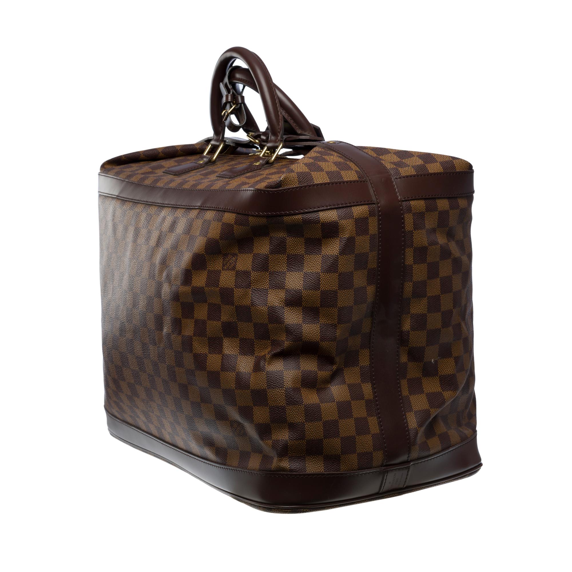 Women's or Men's Rare Louis Vuitton Cruiser 45 Travel bag in brown checkered Monogram canvas, GHW