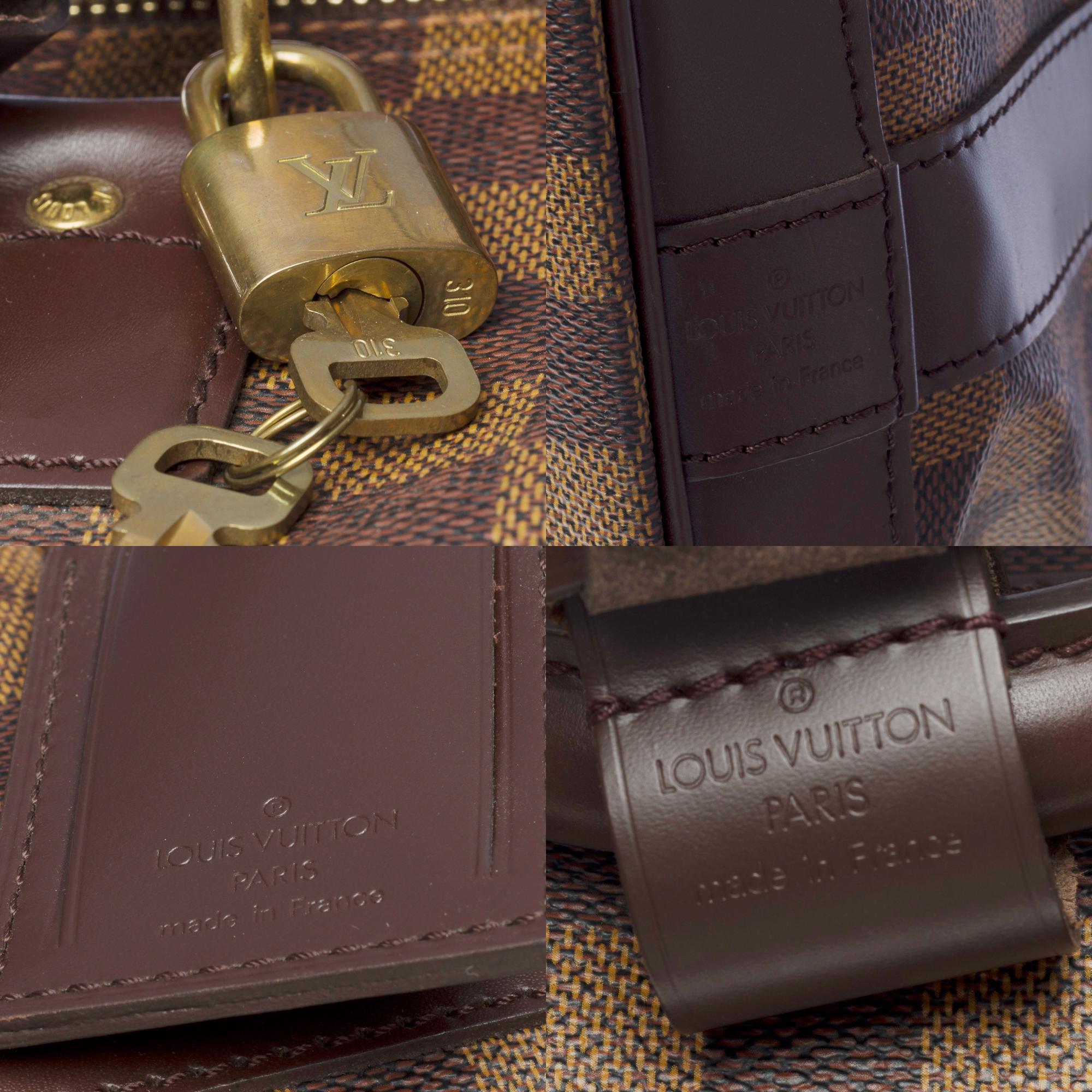Rare Louis Vuitton Cruiser 45 Travel bag in brown checkered Monogram canvas, GHW 1