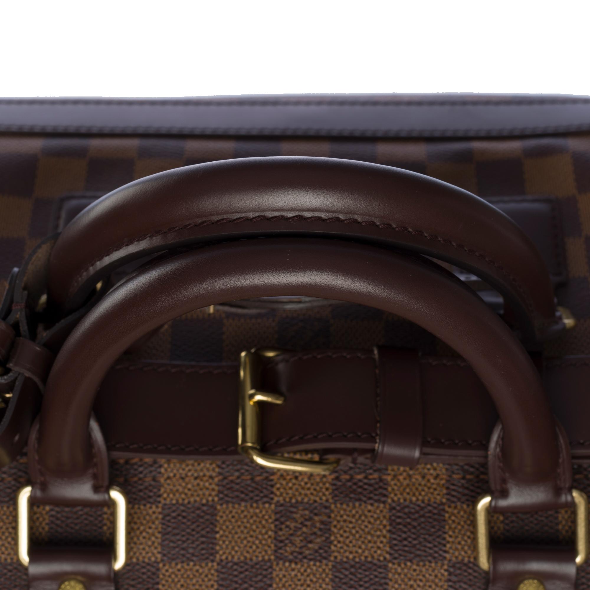 Rare Louis Vuitton Cruiser 45 Travel bag in brown checkered Monogram canvas, GHW 4