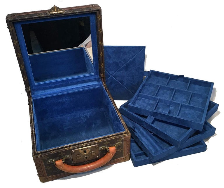RARE Louis Vuitton Custom Monogram Square Travel Jewelry Case with 4 Trays  at 1stDibs