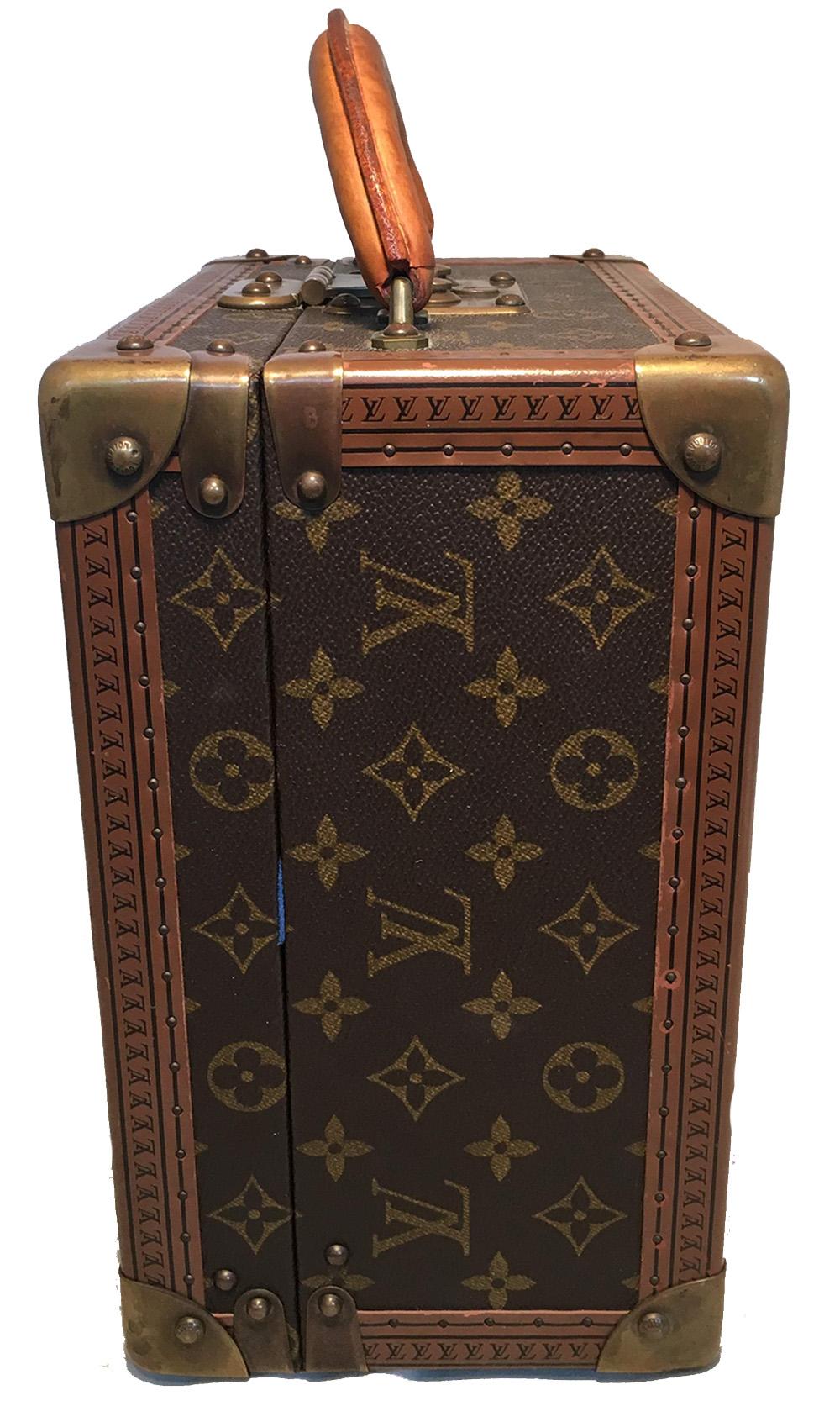 Black RARE Louis Vuitton Custom Monogram Square Travel Jewelry Case with 4 Trays