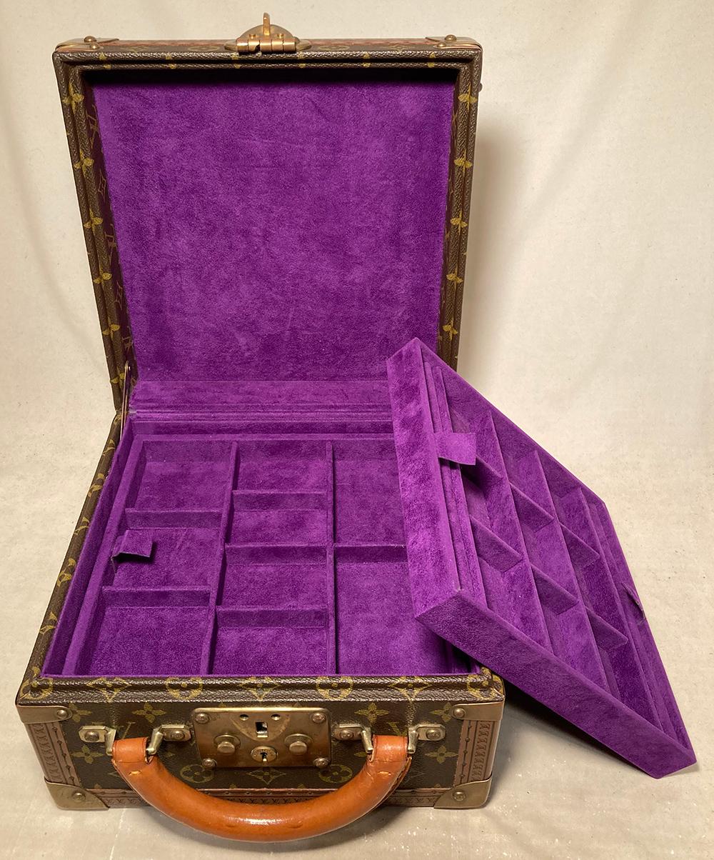 RARE Louis Vuitton Custom Monogram Travel Jewelry Case with Purple Ultrasuede 6